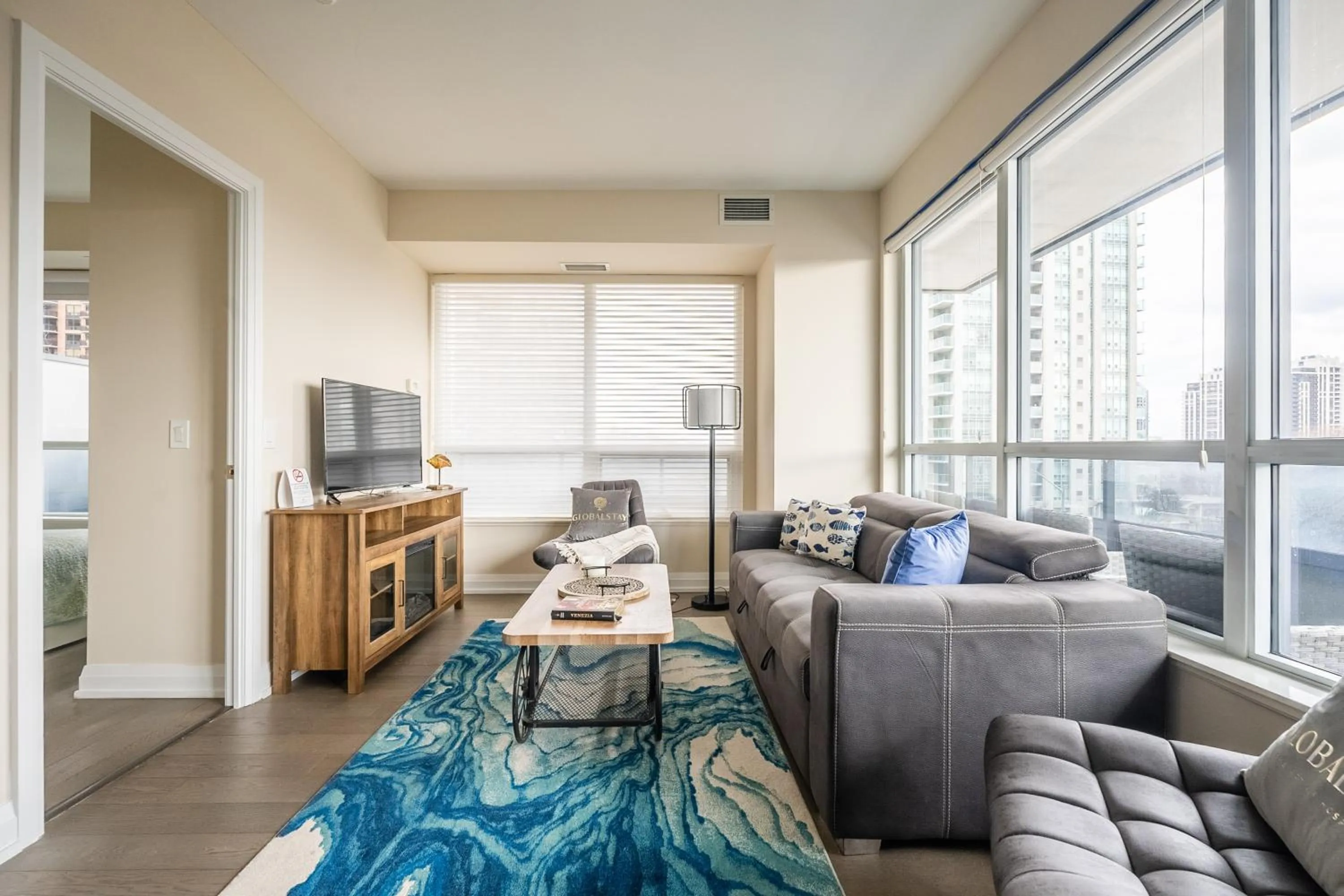Living room in GLOBALSTAY Modern Apartments in North York Skyscraper