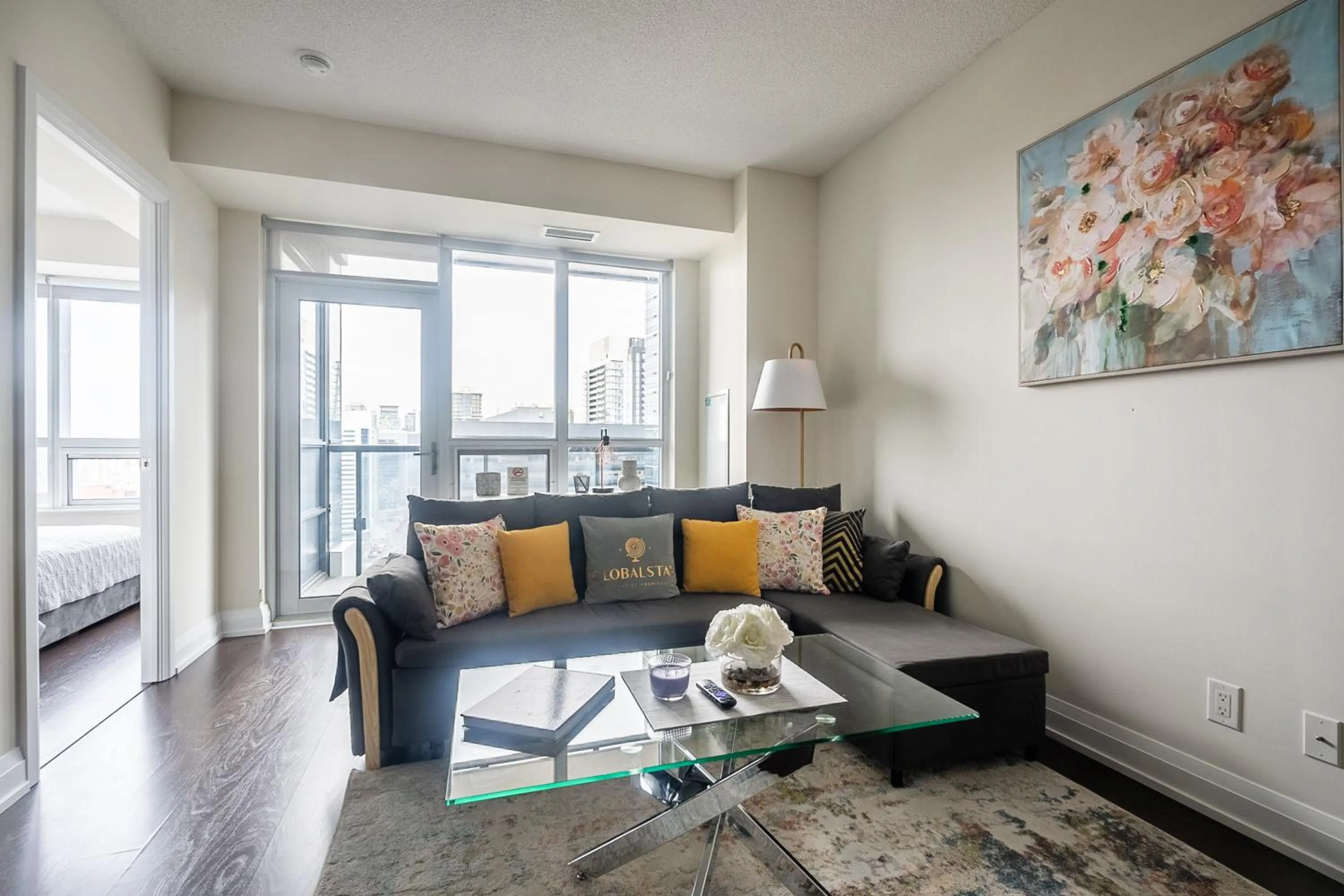 Living room in GLOBALSTAY Modern Apartments in North York Skyscraper