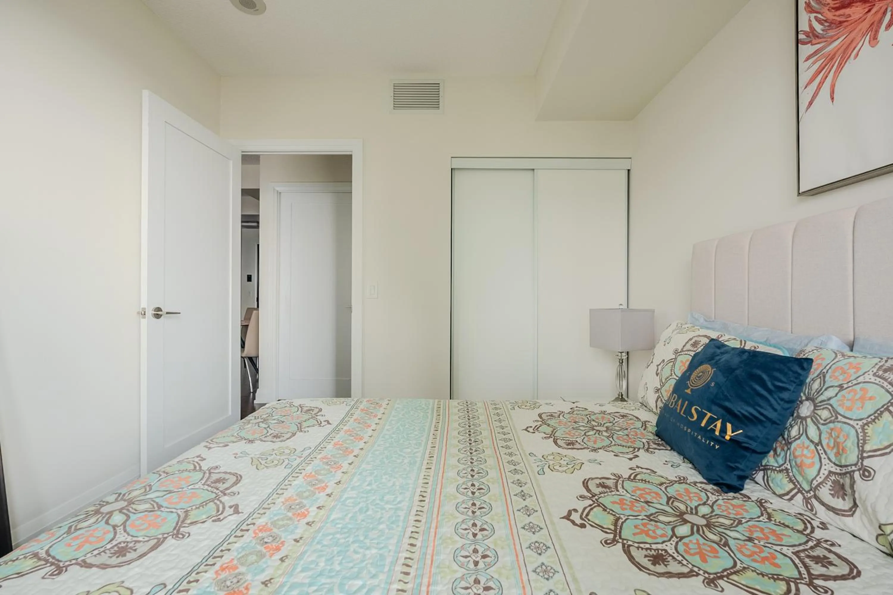 Bed in GLOBALSTAY Modern Apartments in North York Skyscraper