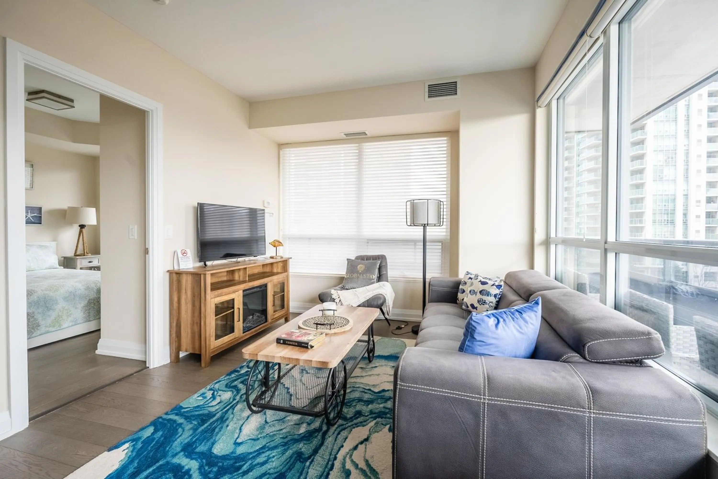 Living room in GLOBALSTAY Modern Apartments in North York Skyscraper