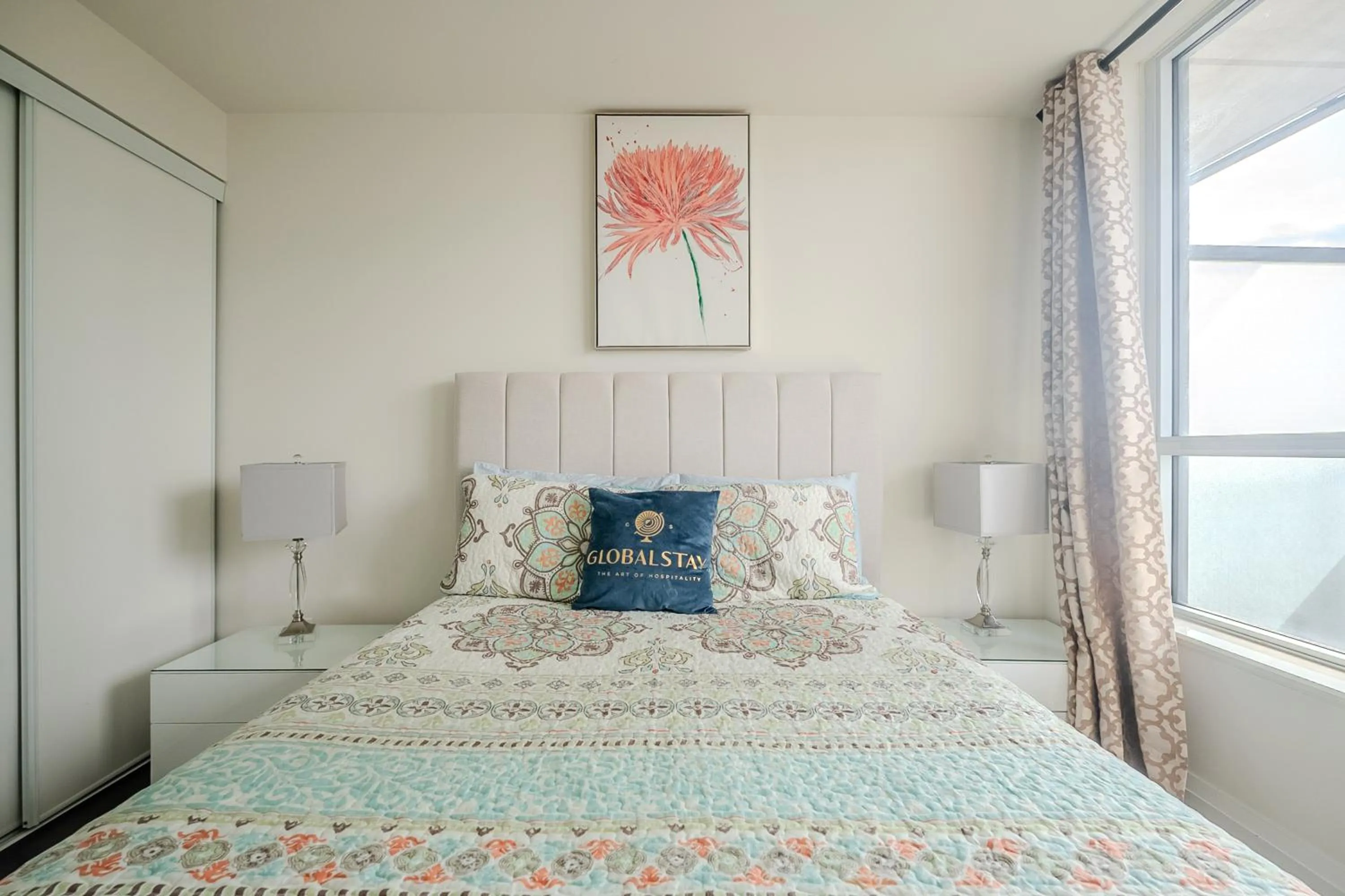 Bed in GLOBALSTAY Modern Apartments in North York Skyscraper