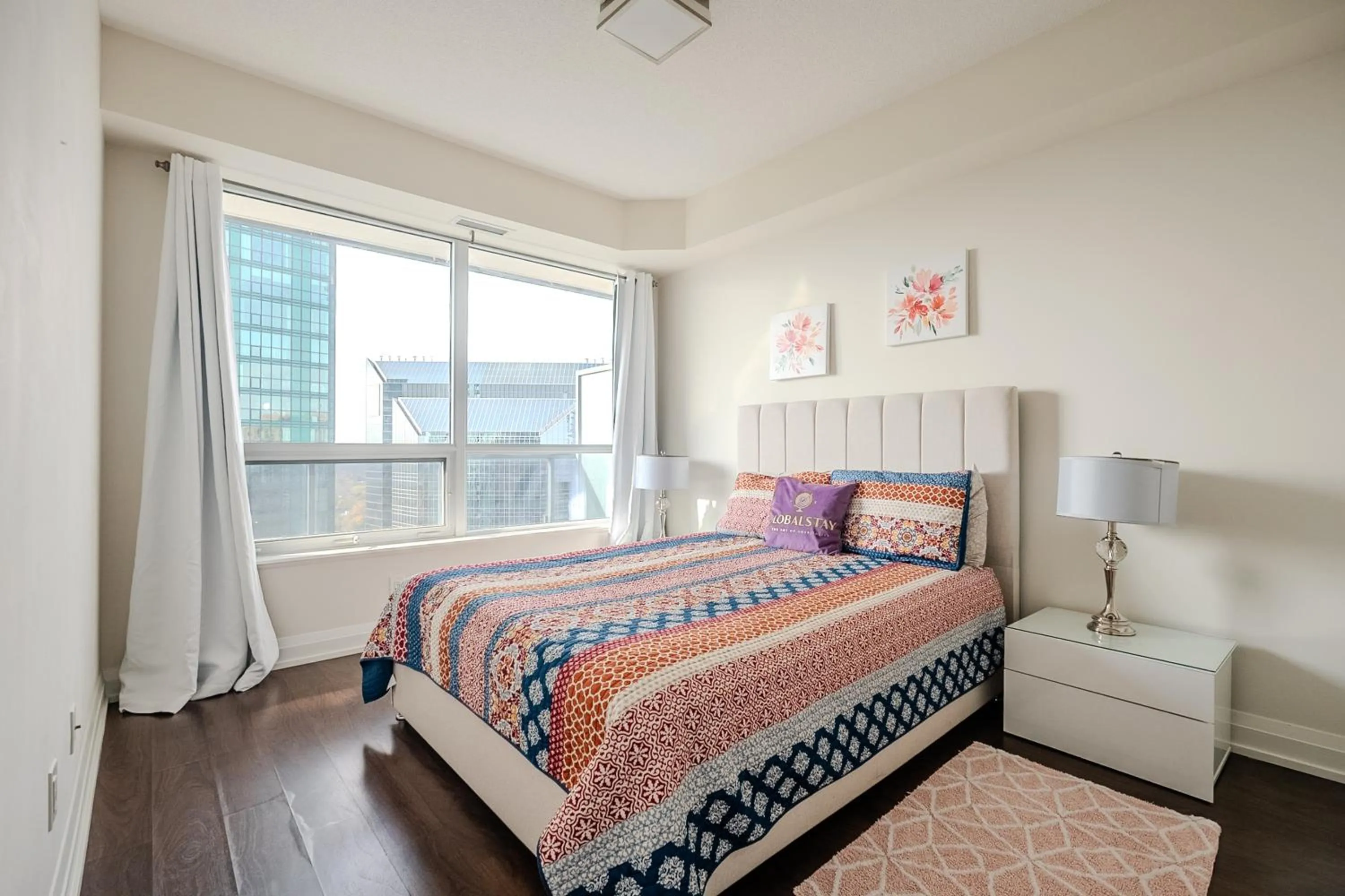 Bed in GLOBALSTAY Modern Apartments in North York Skyscraper
