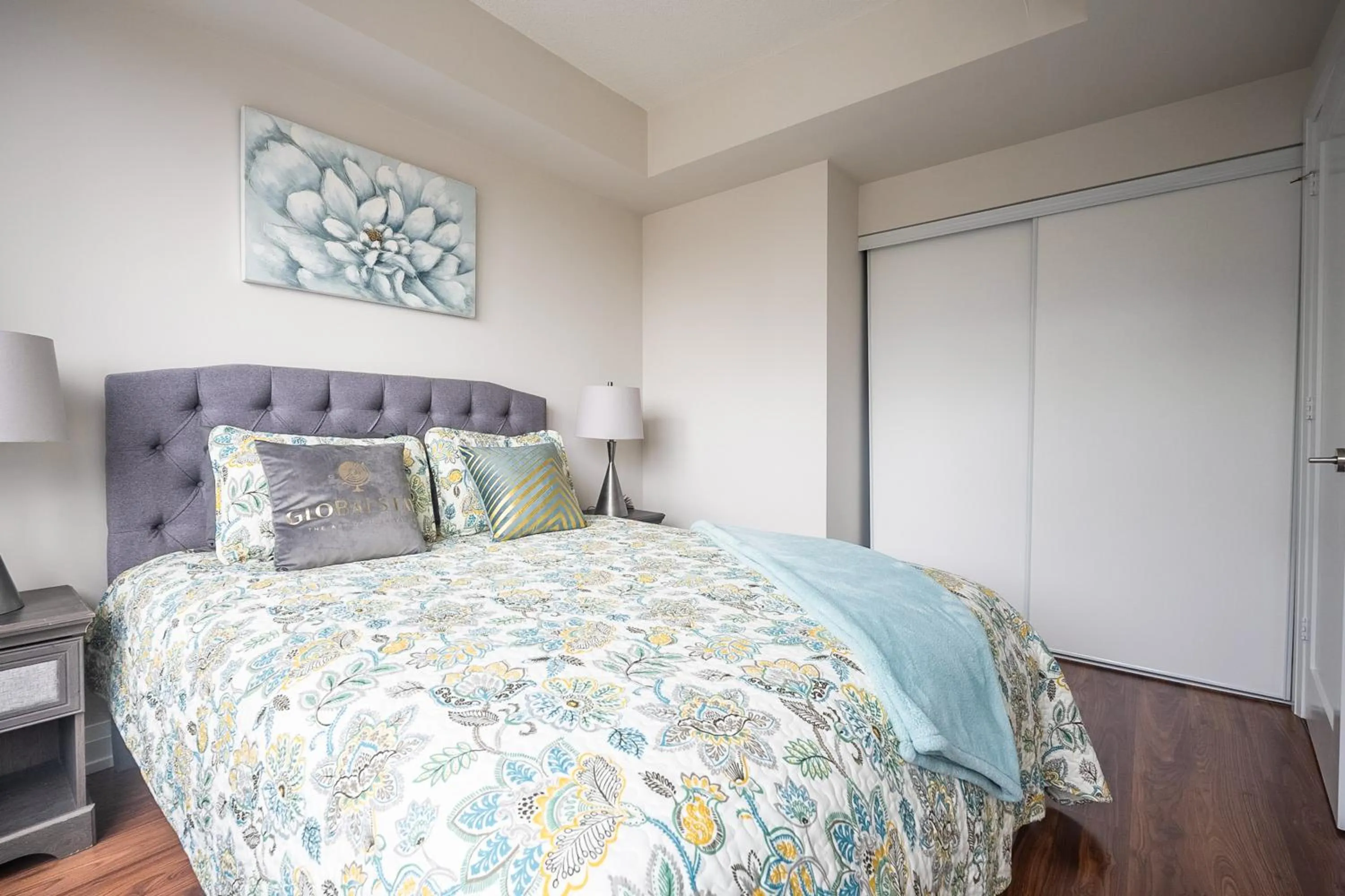 Bed in GLOBALSTAY Modern Apartments in North York Skyscraper