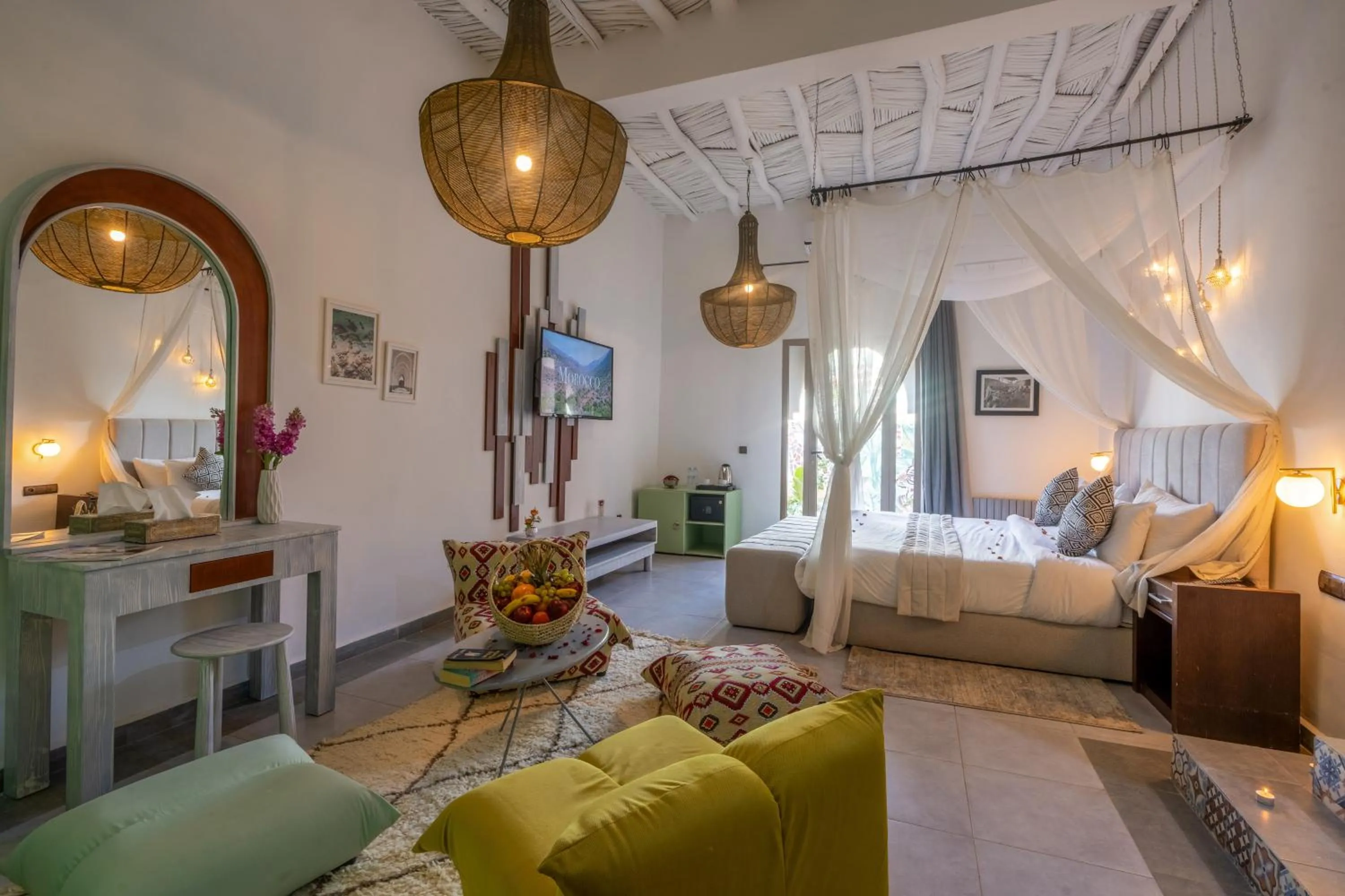 Bed in Taj Atlas Wellness Boutique Hôtel & Spa