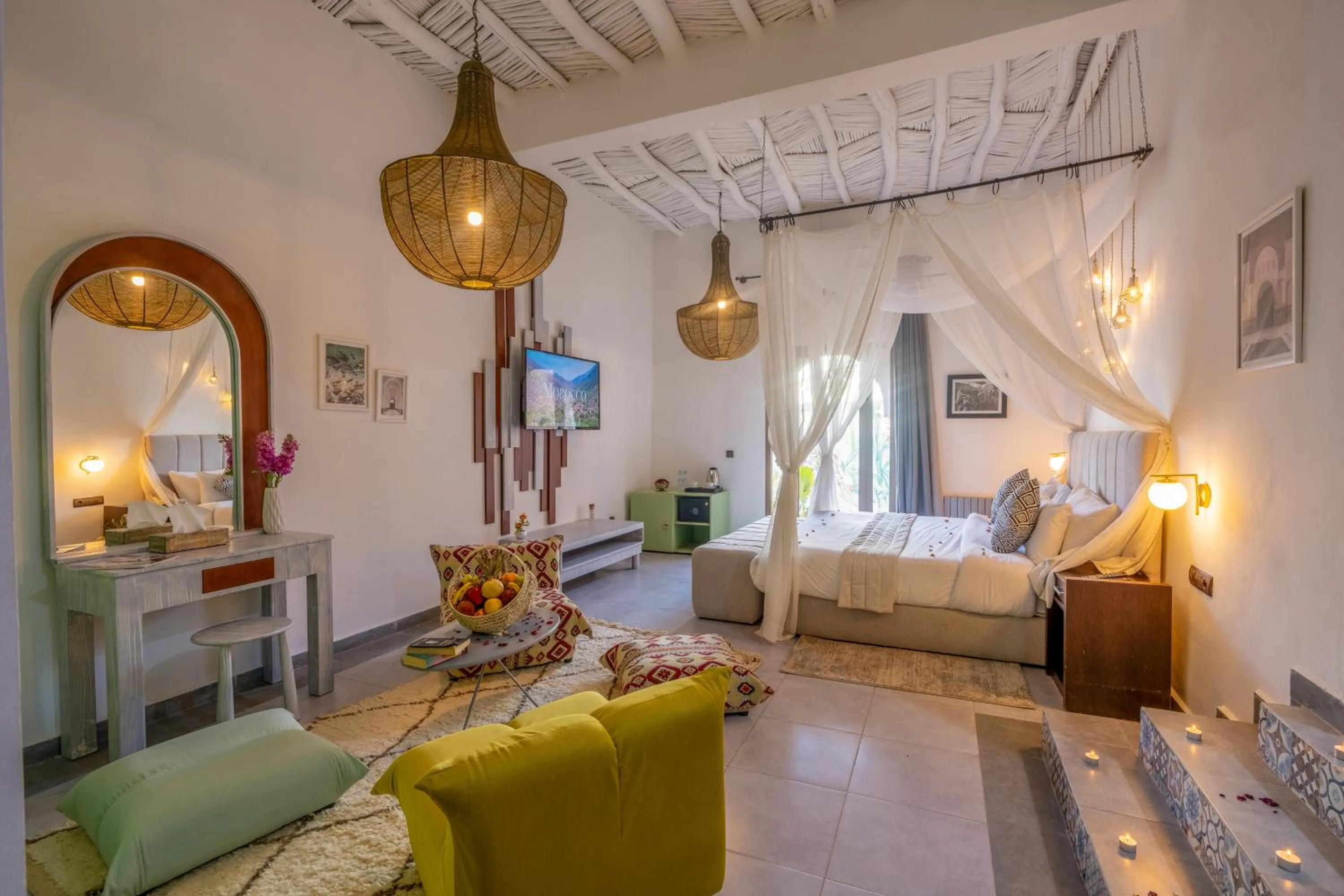 Bed in Taj Atlas Wellness Boutique Hôtel & Spa