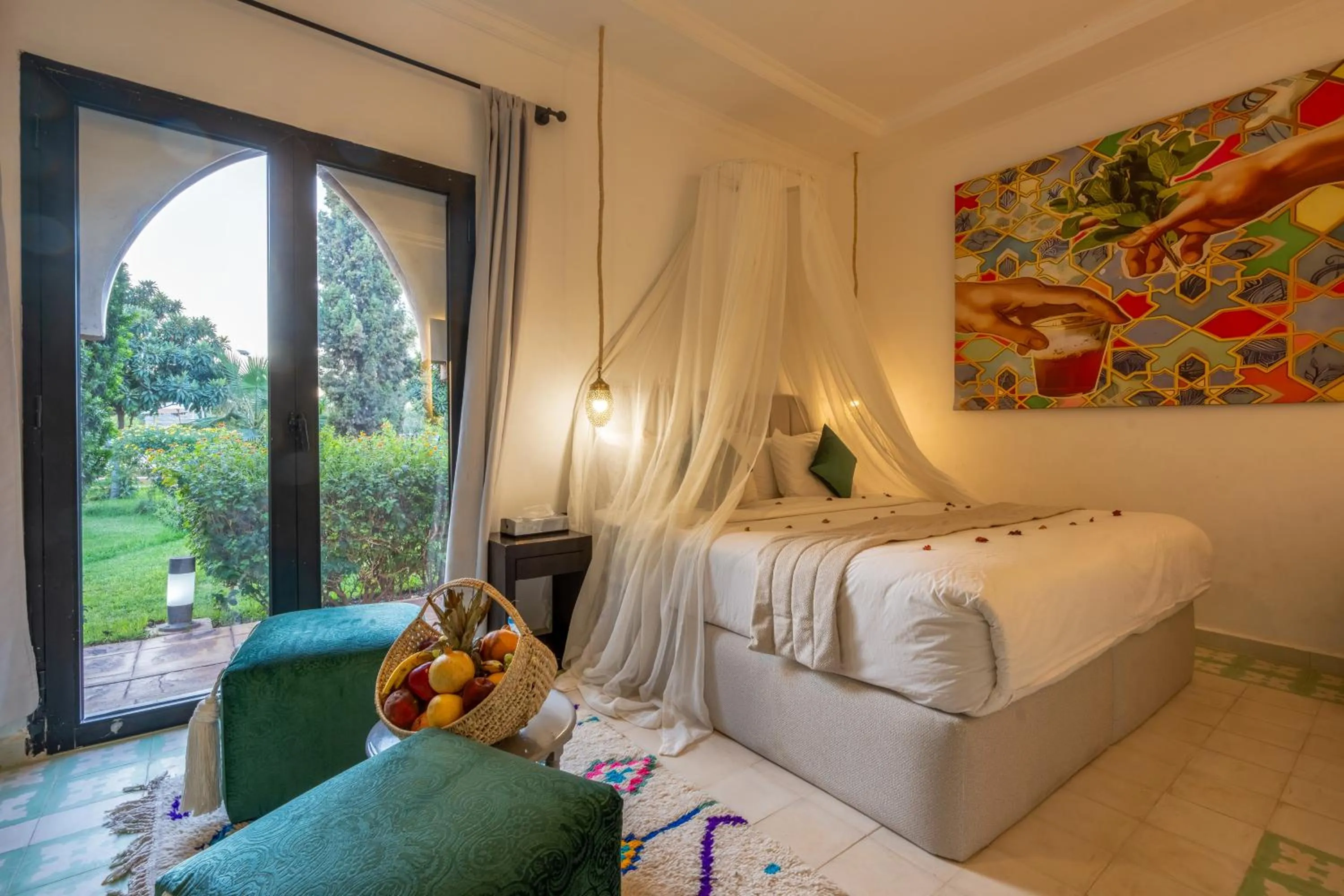 Bed in Taj Atlas Wellness Boutique Hôtel & Spa