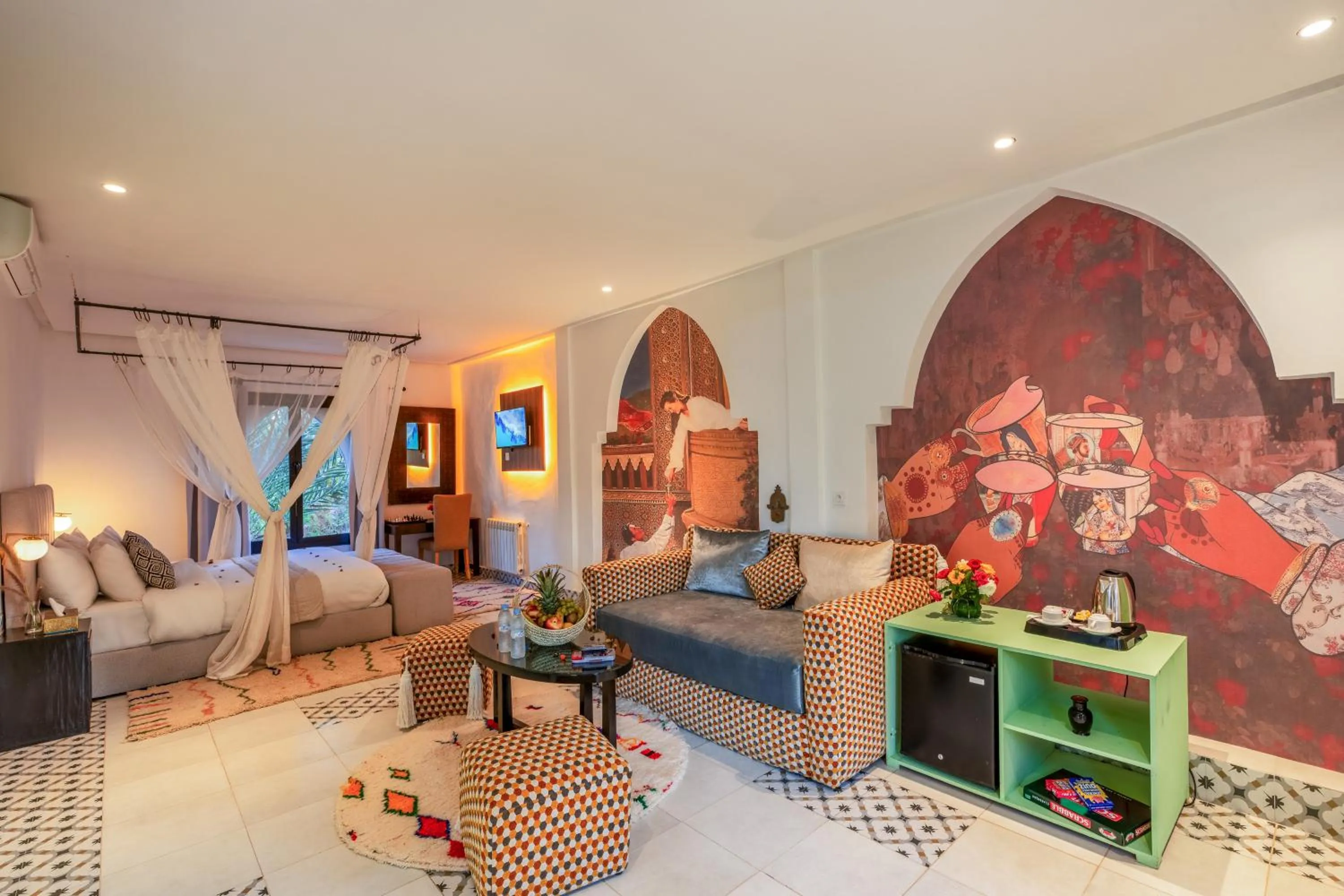 Bed in Taj Atlas Wellness Boutique Hôtel & Spa