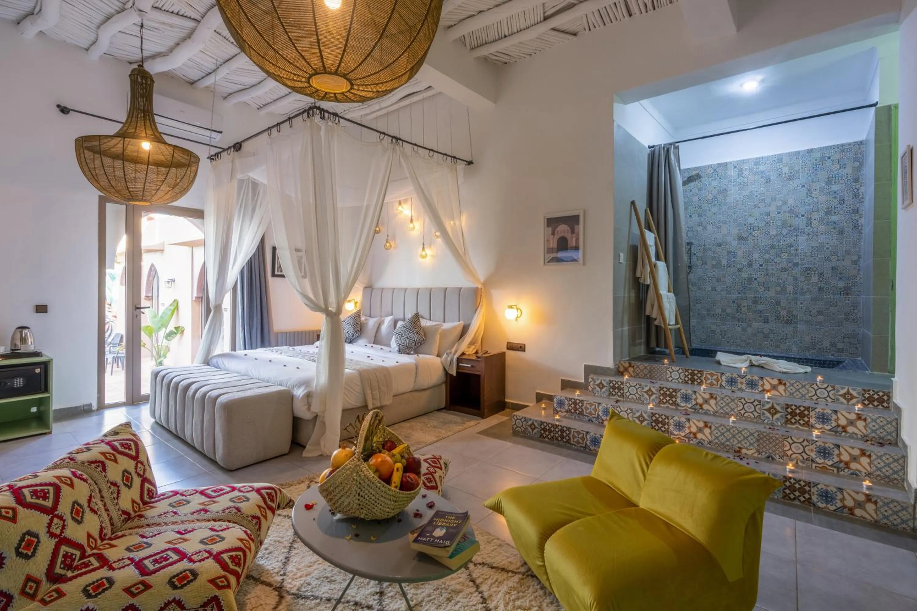 Bed in Taj Atlas Wellness Boutique Hôtel & Spa