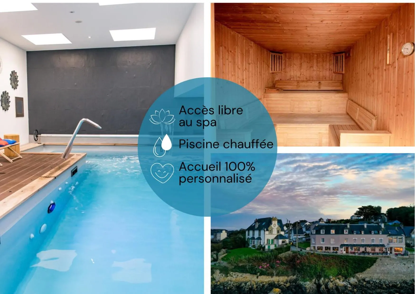 Swimming pool in Hôtel La Baie des Anges, son SPA marin & sa piscine couverte et chauffée