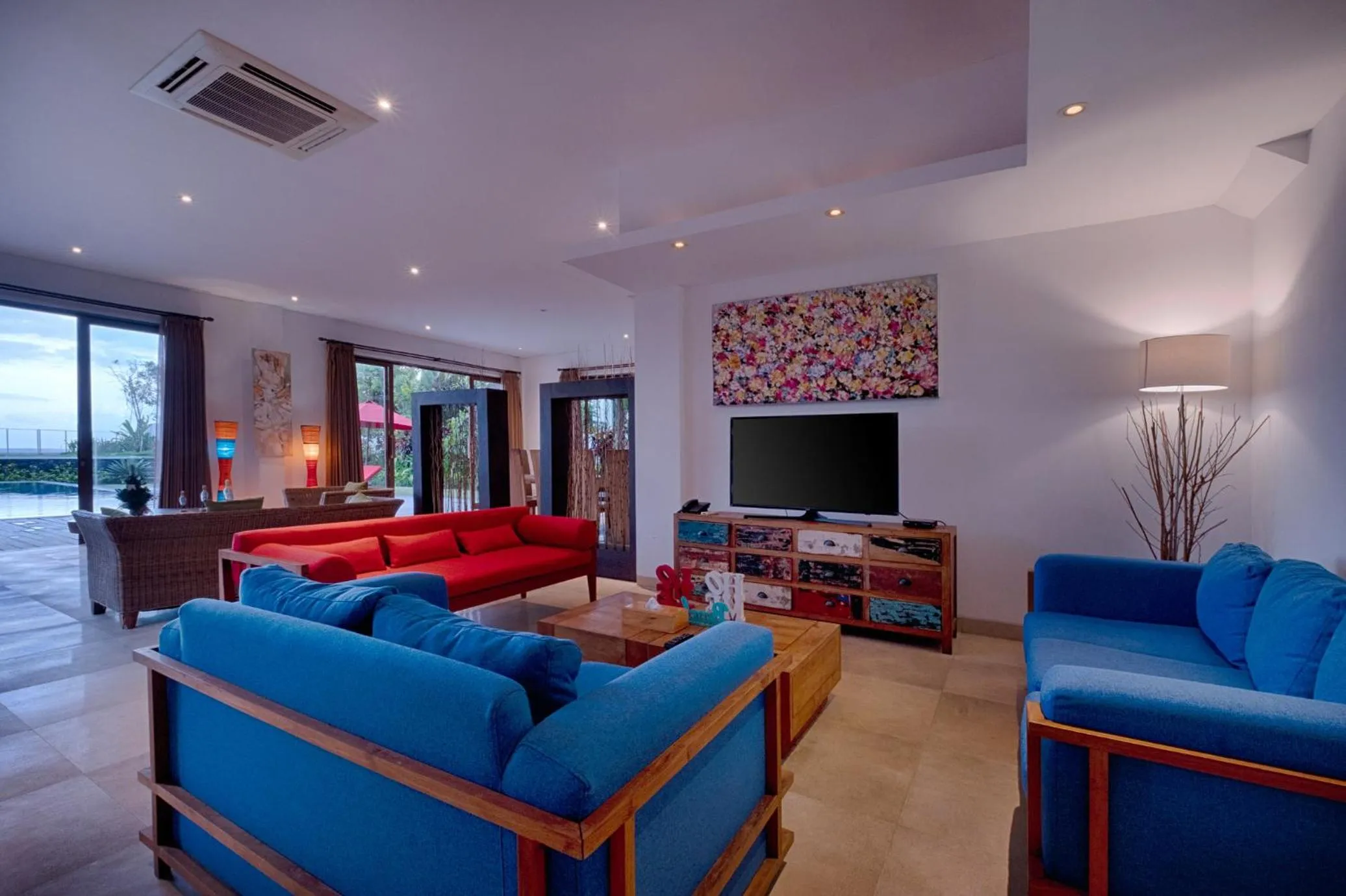 Living room in Keramas Beachfront Villa by Sanga Sanga Hospitality