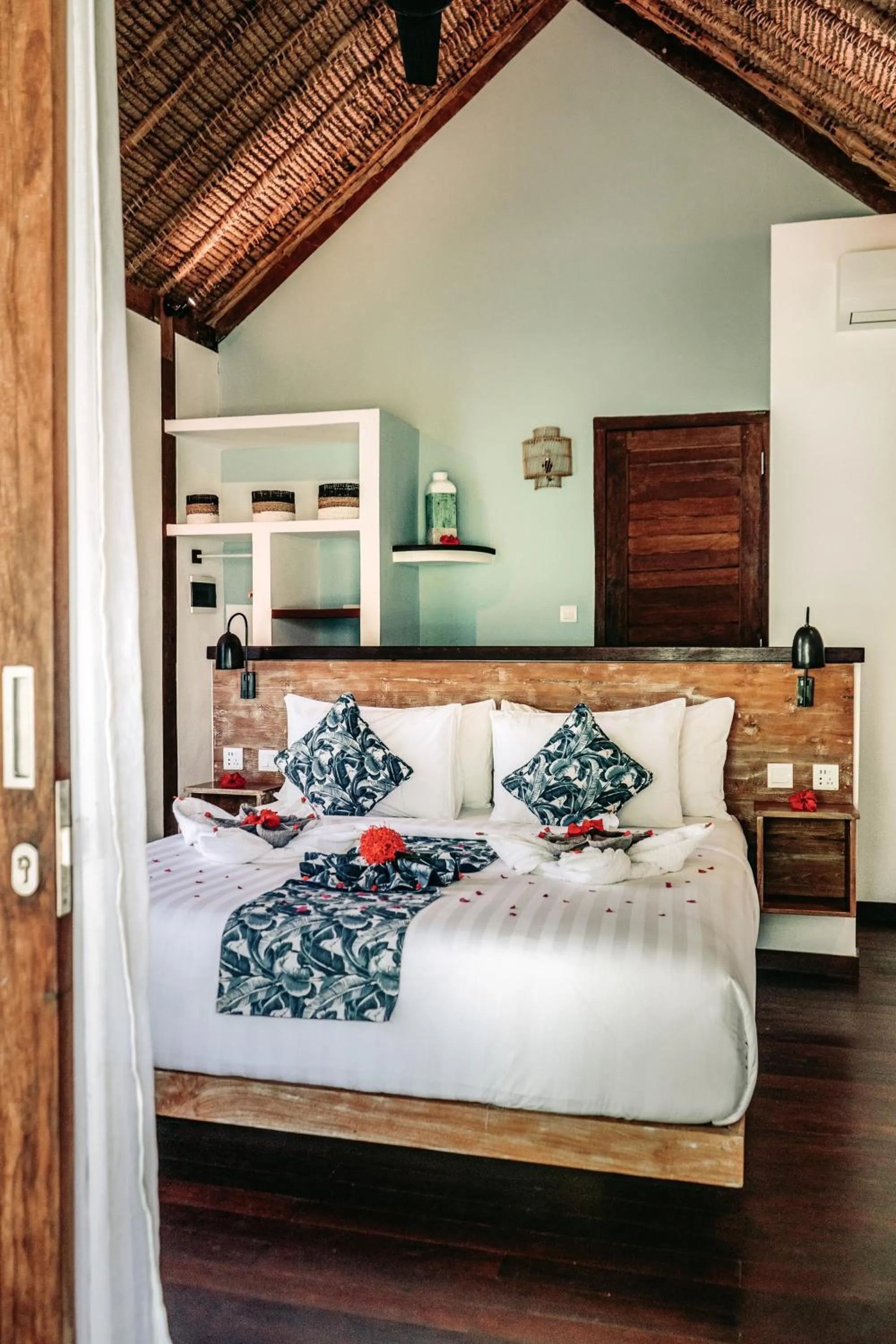 Bed in Segara Lombok Beach Resort