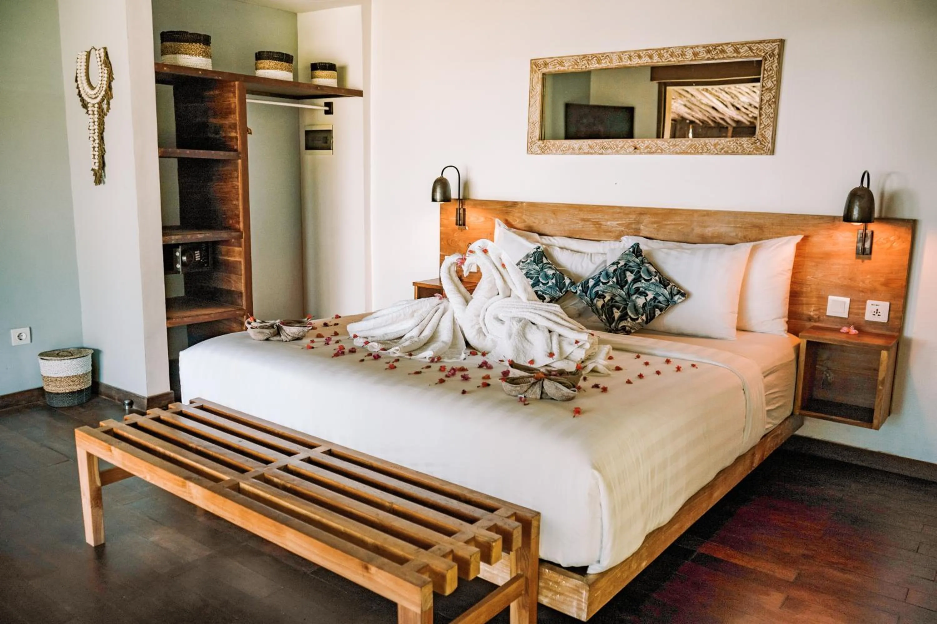 Bed in Segara Lombok Beach Resort