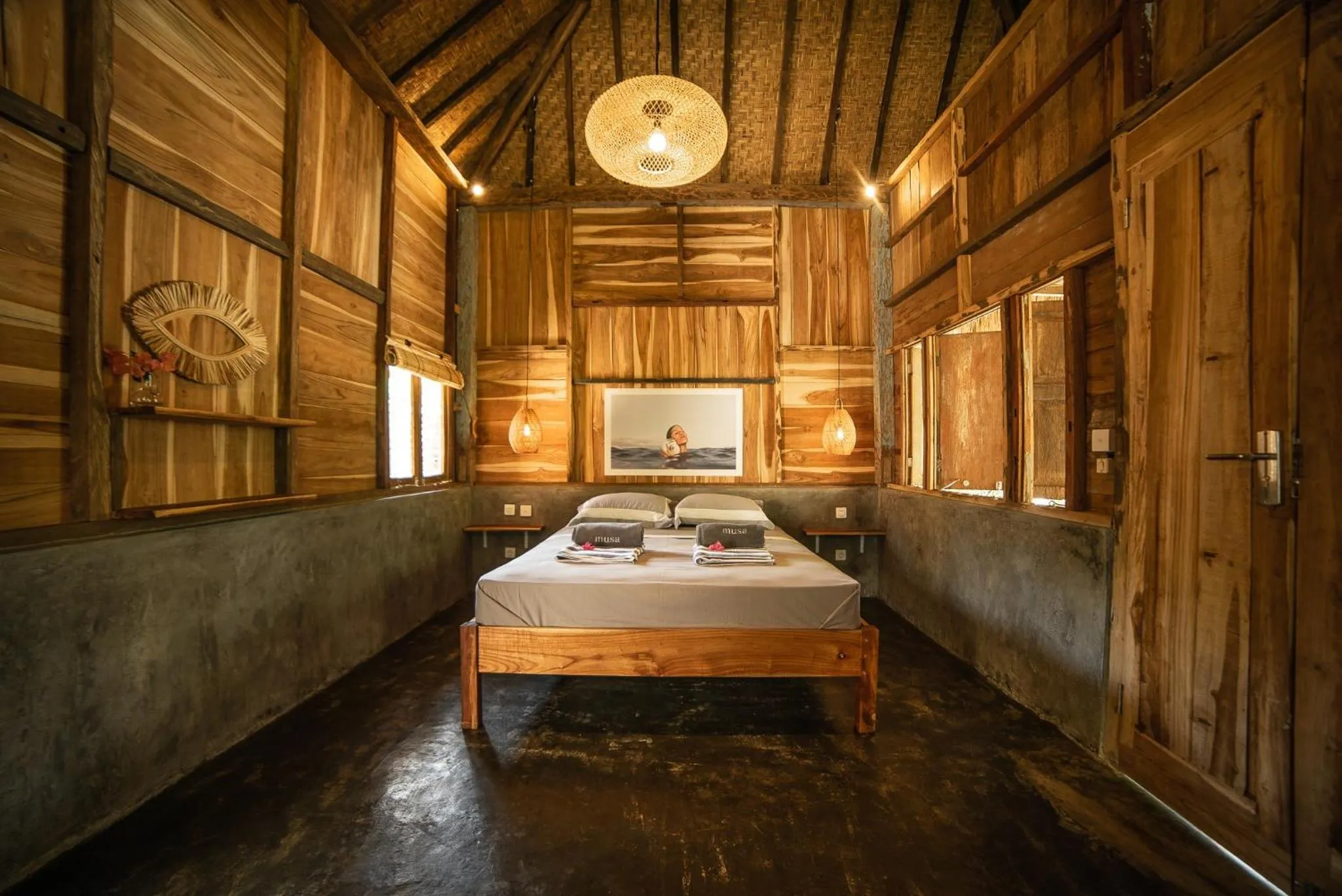 Bed in Musa Villas and Bungalows Gili Air