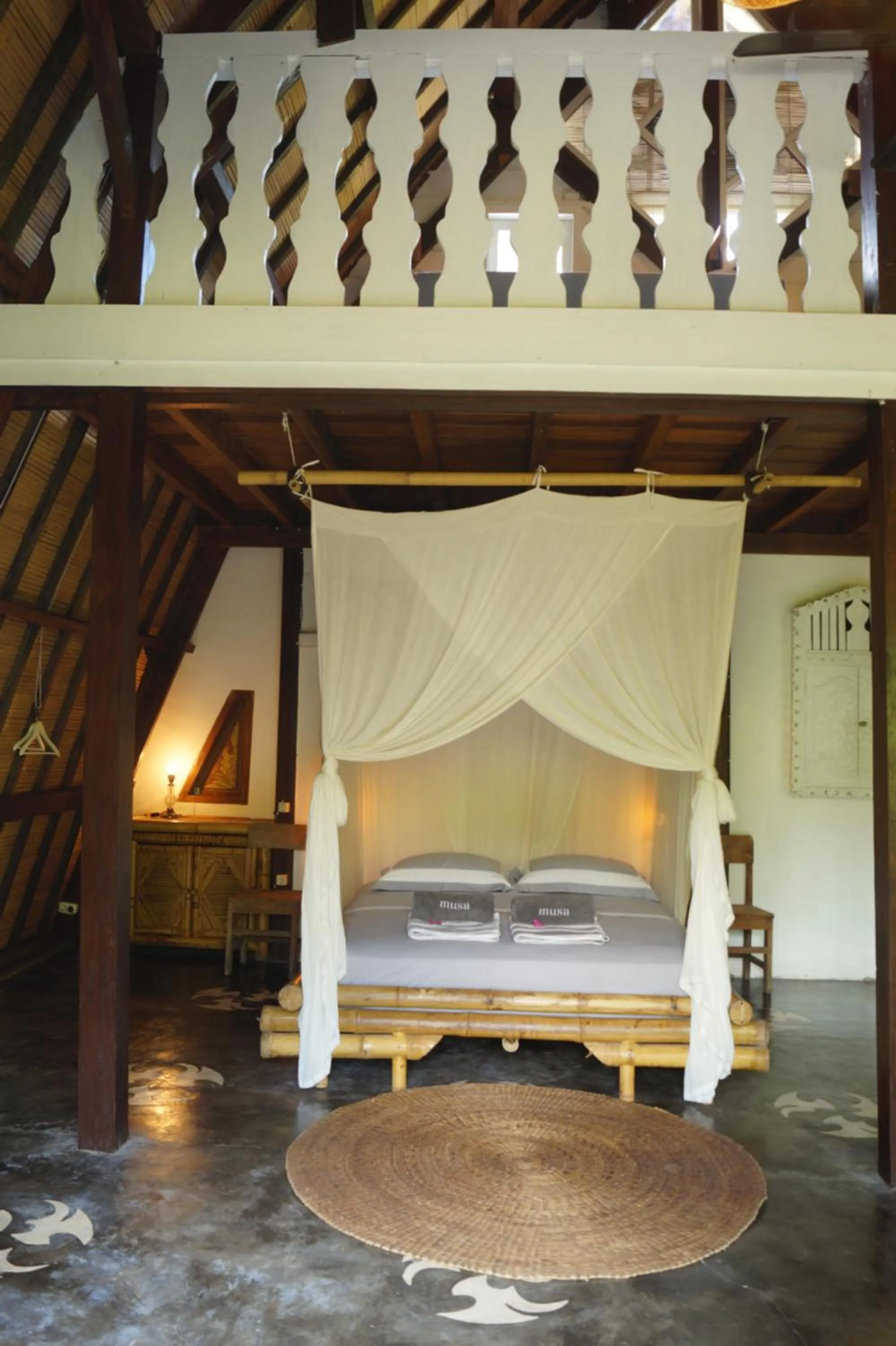 Bed in Musa Villas and Bungalows Gili Air