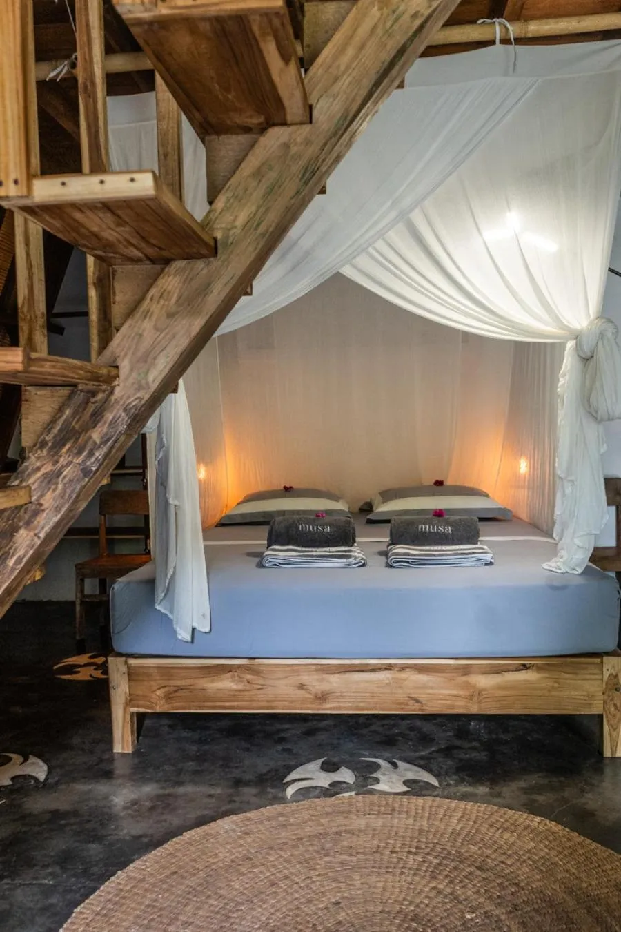 Bed in Musa Villas and Bungalows Gili Air
