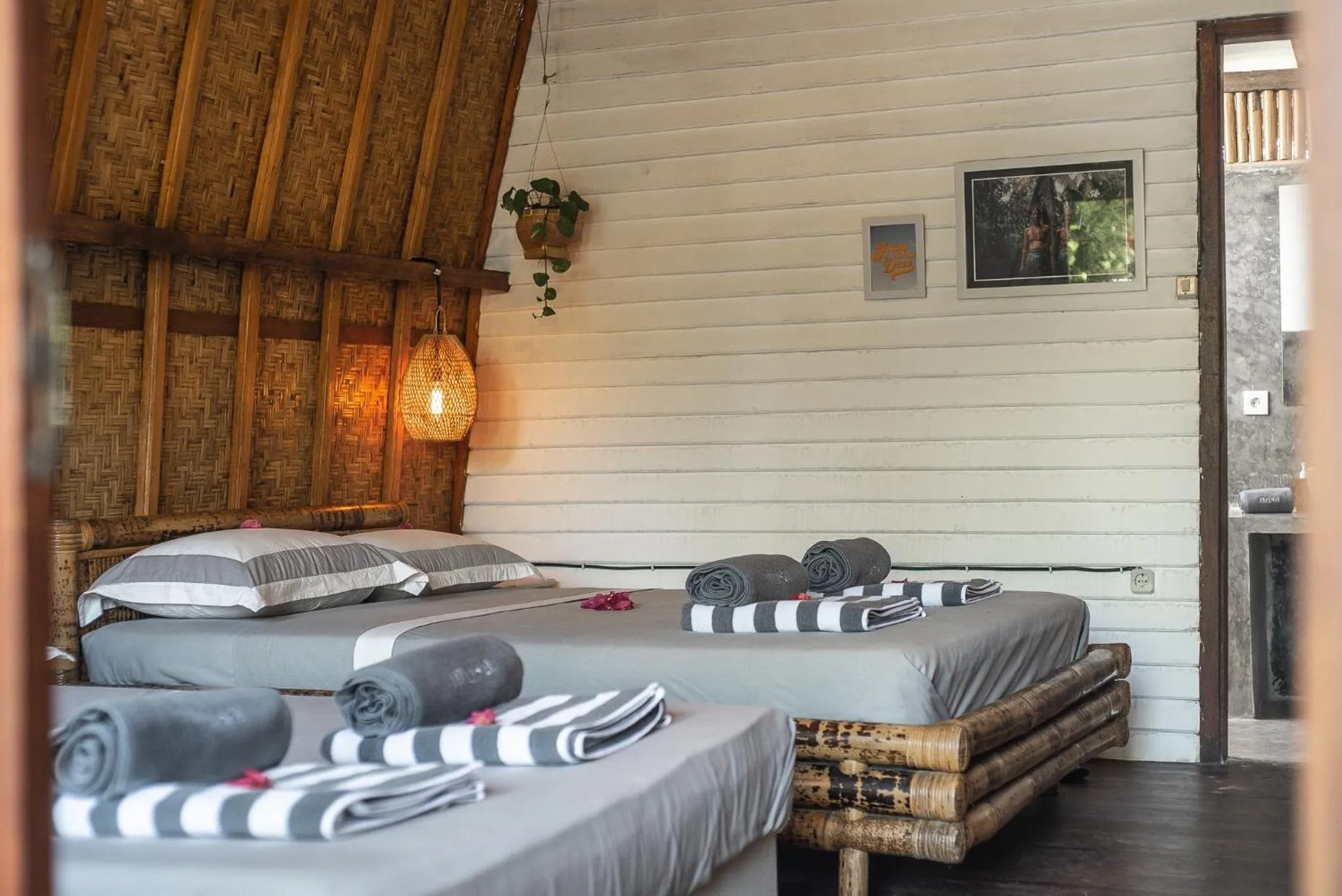 Bed in Musa Villas and Bungalows Gili Air