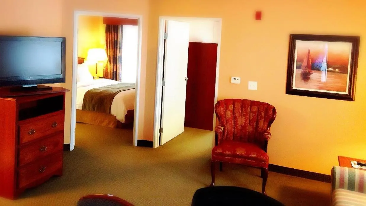 Bed in GrandStay Hotel & Suites Downtown Sheboygan