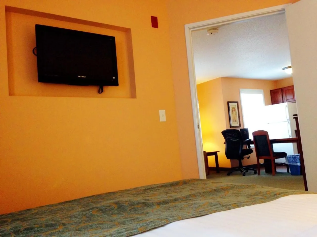 Bed in GrandStay Hotel & Suites Downtown Sheboygan