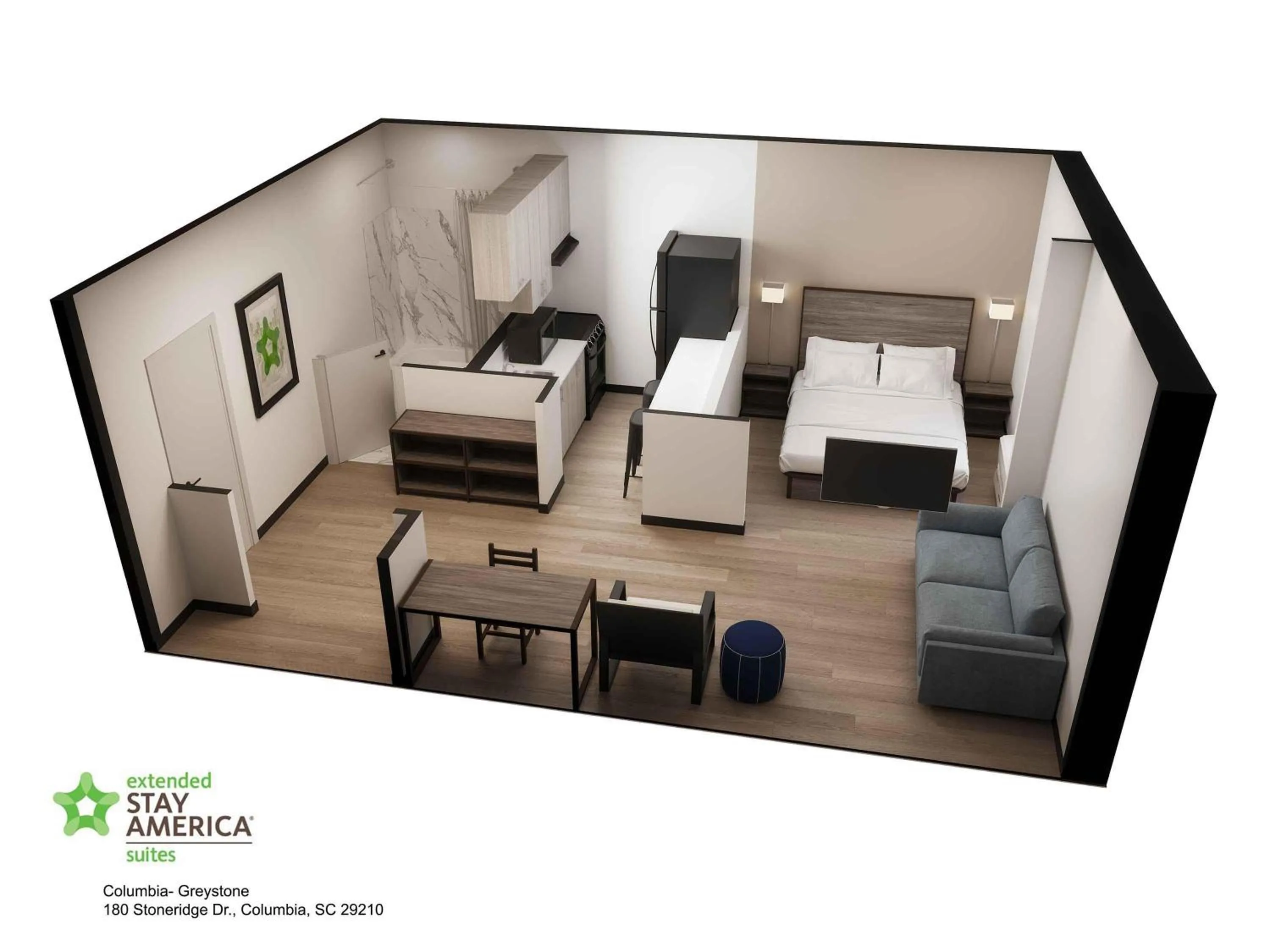 Bedroom, Bed in Extended Stay America Suites - Columbia - Greystone