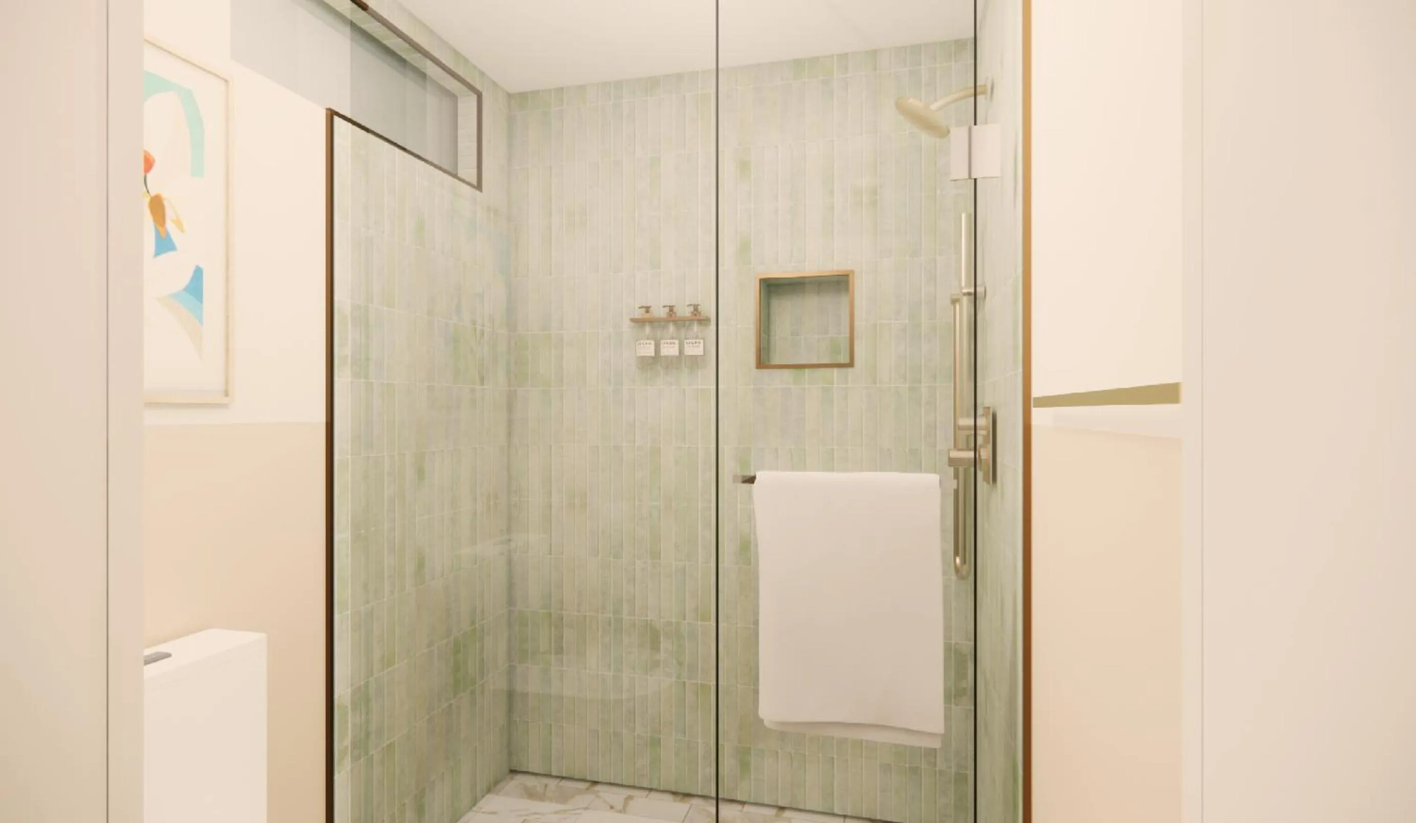 Shower in Pavilion Hotel