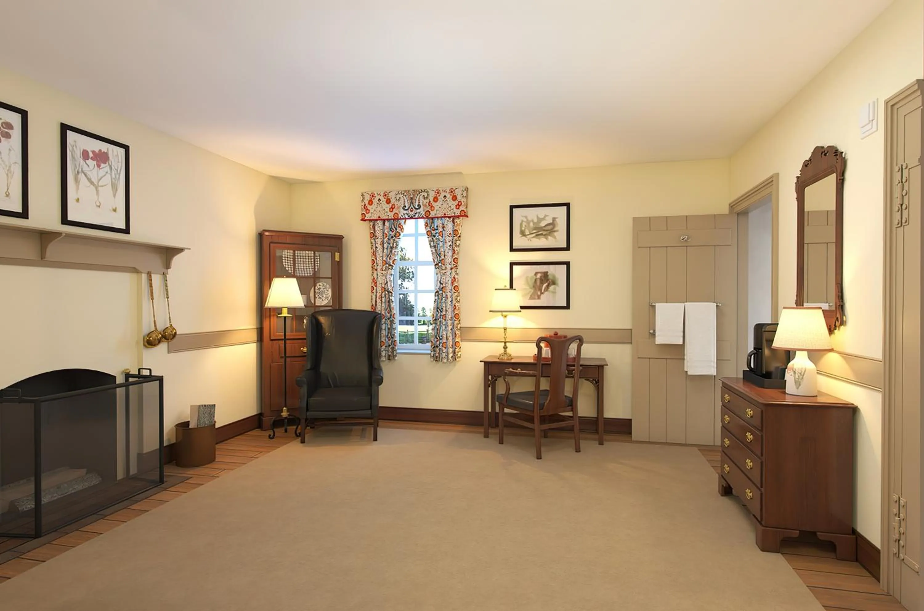 Living room in Colonial Houses, an official Colonial Williamsburg Hotel