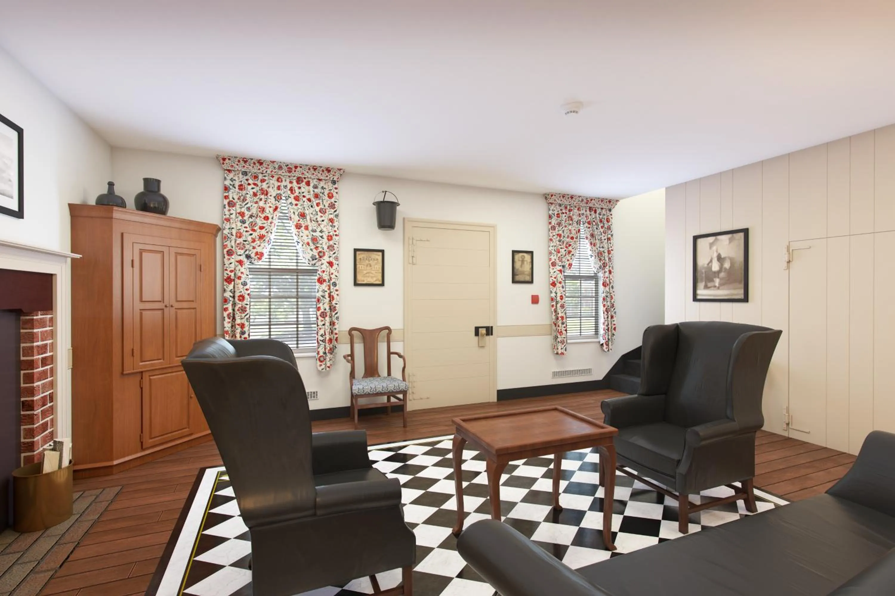 Seating area in Colonial Houses, an official Colonial Williamsburg Hotel