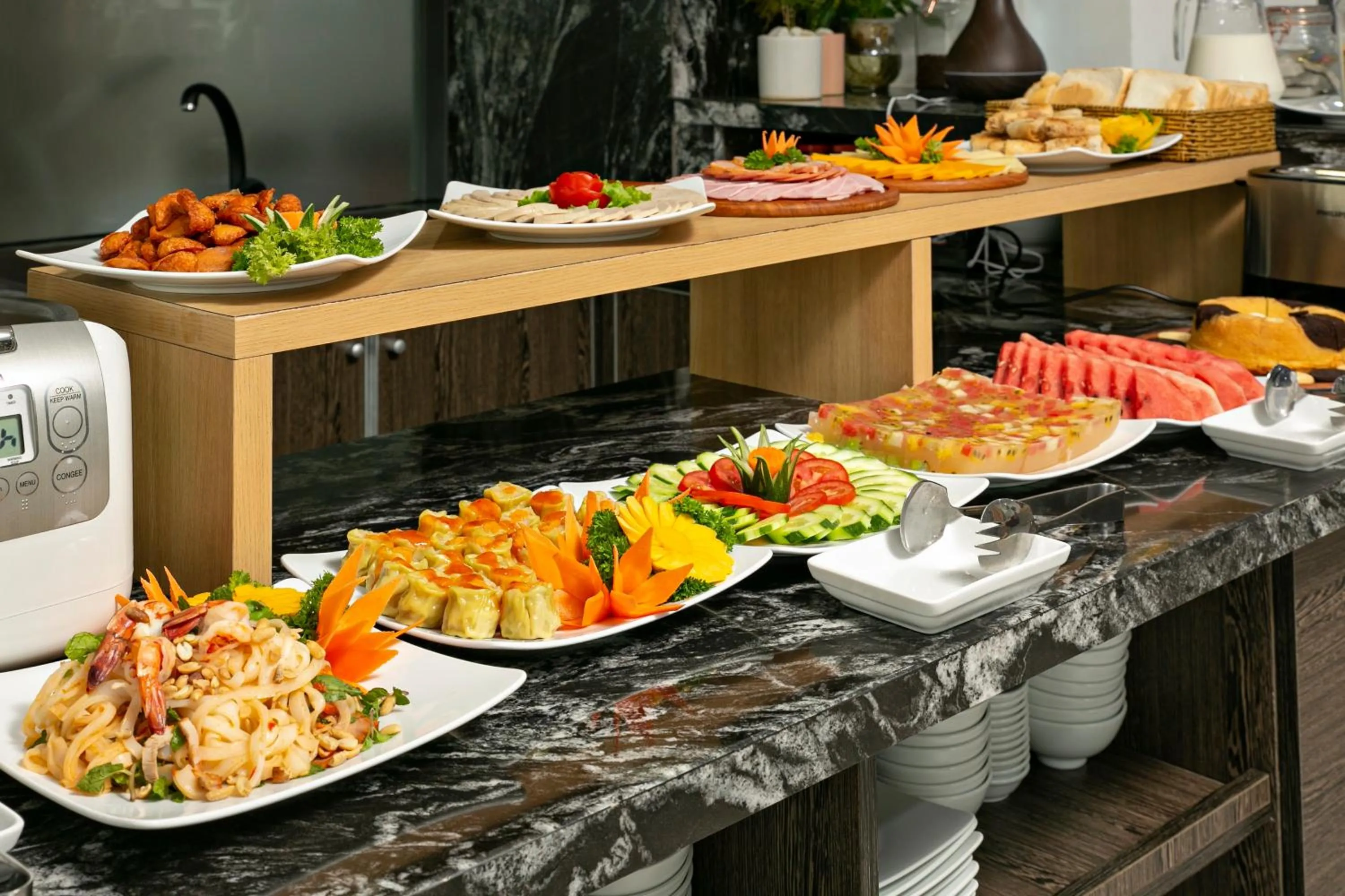 Buffet breakfast in Meliora Hotel & Apartment