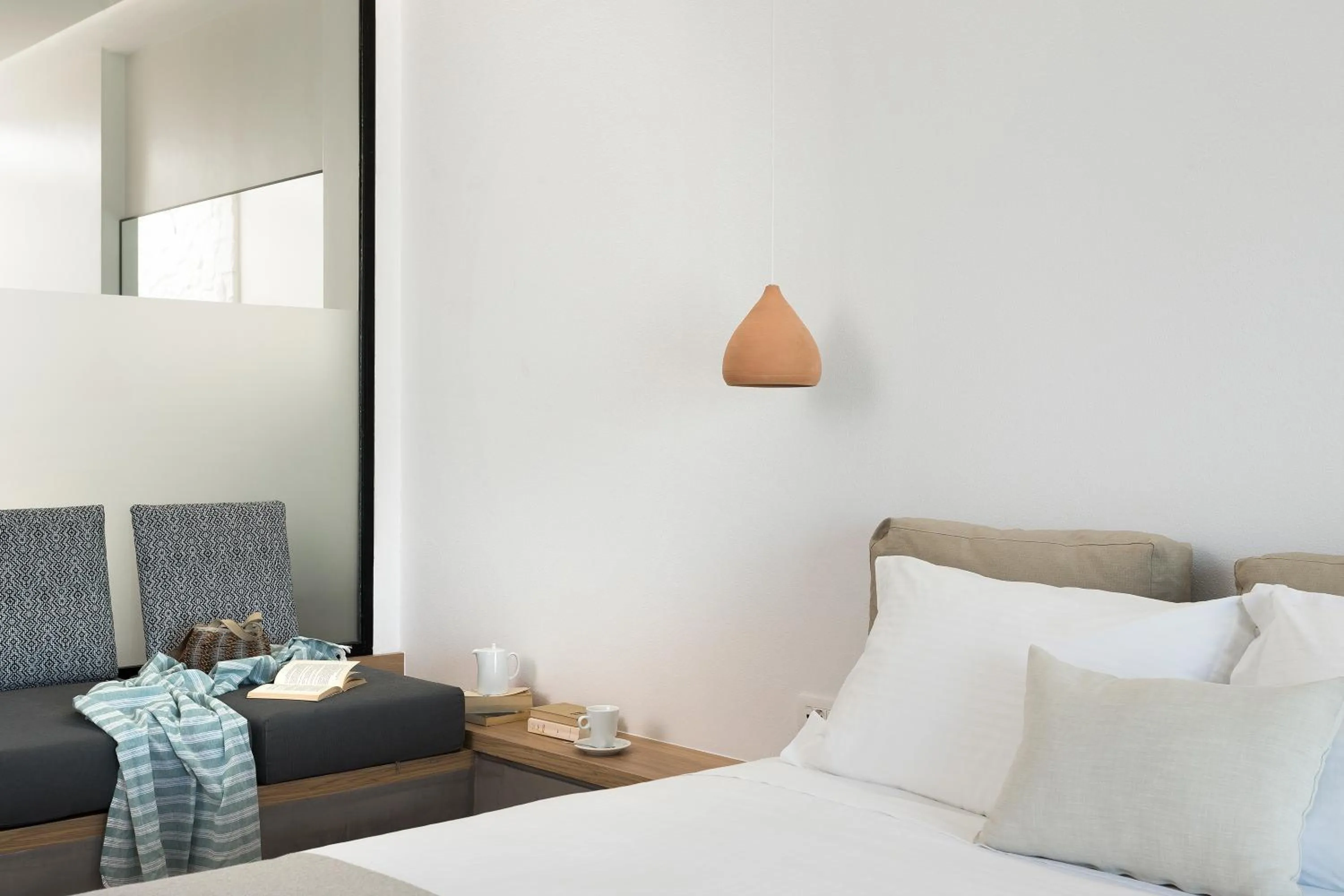 Seating area, Bed in Mykonos Soul Luxury Suites