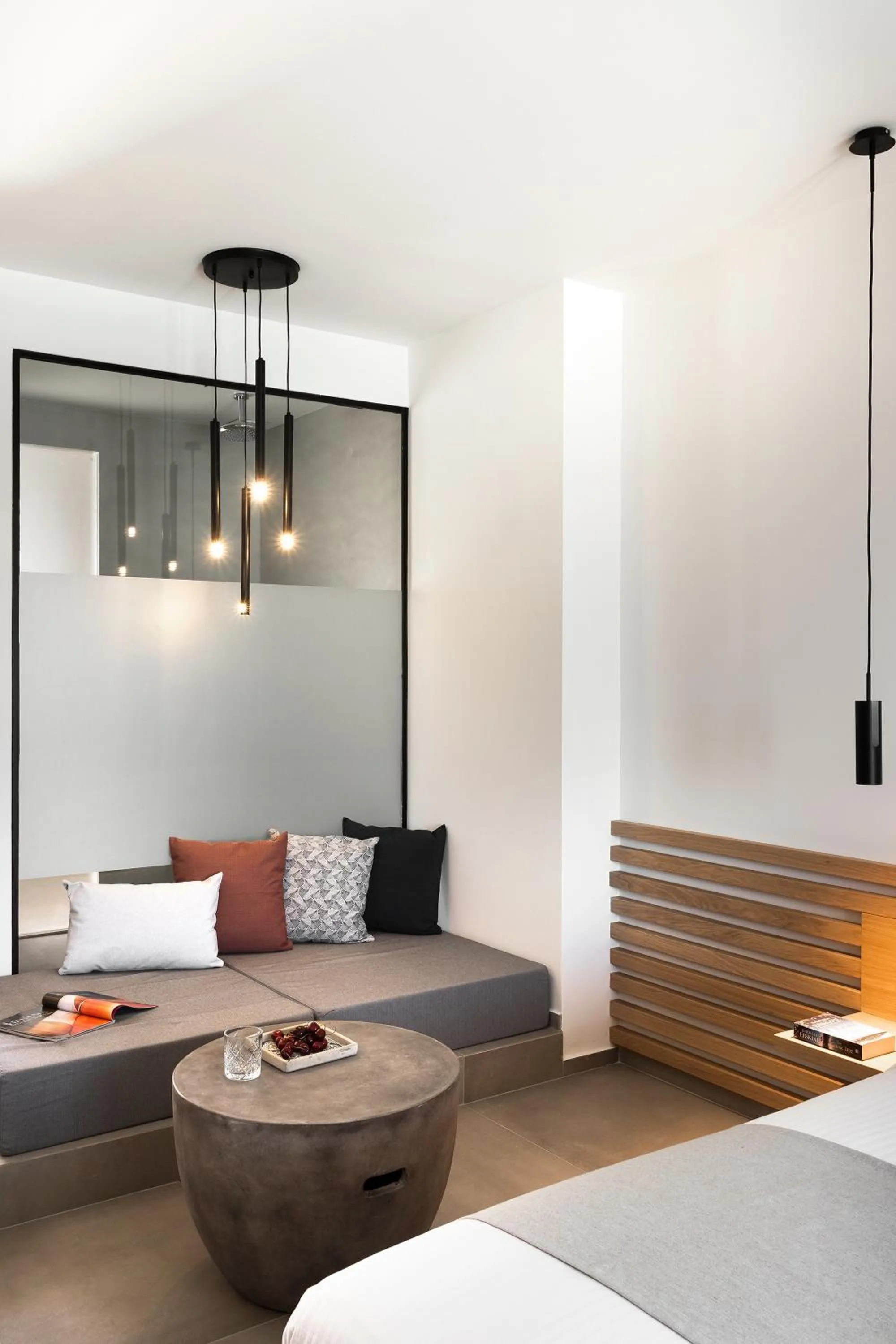 Seating area, Bed in Mykonos Soul Luxury Suites