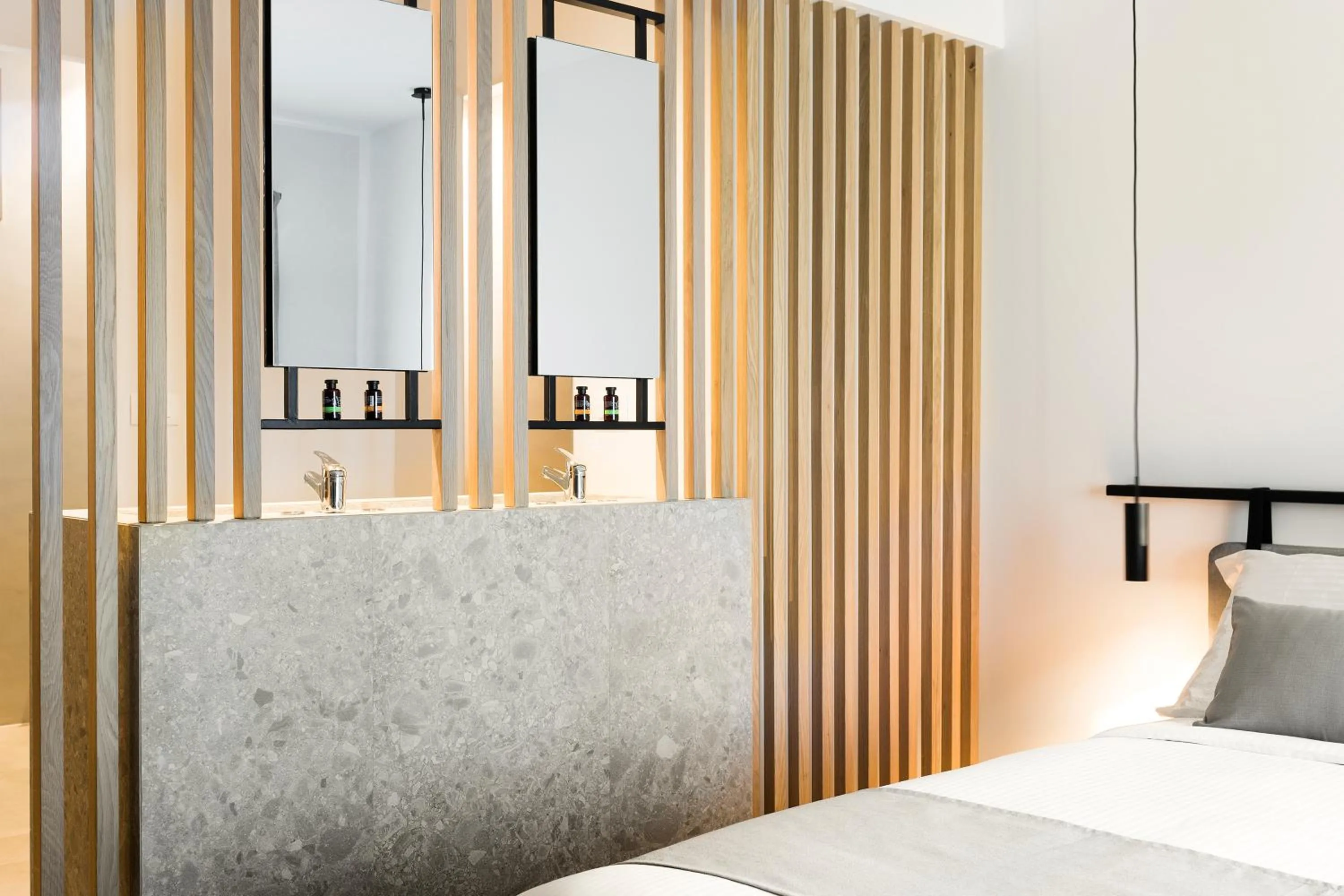 Bathroom, Bed in Mykonos Soul Luxury Suites