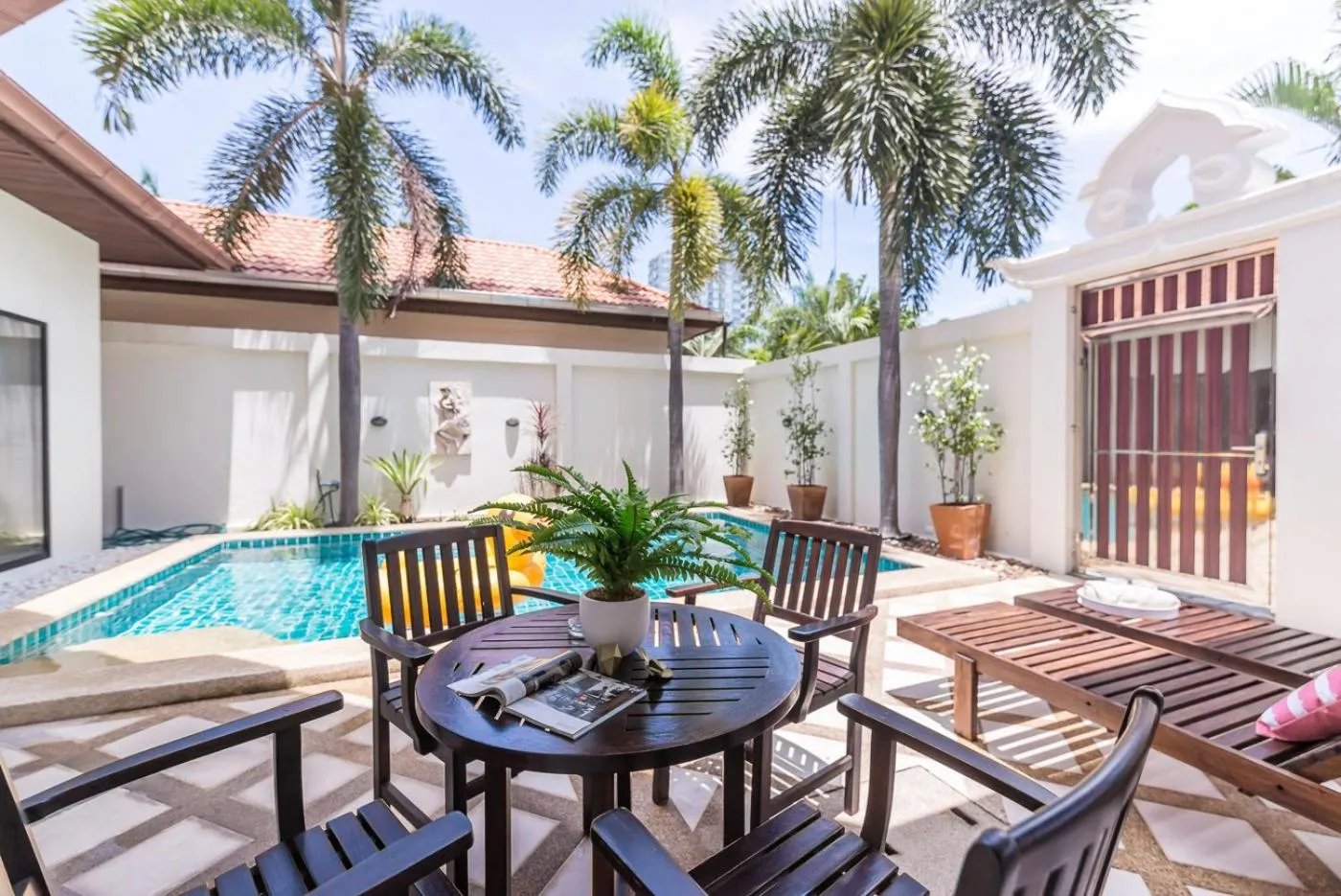 Balcony/Terrace in AnB poolvilla 2BR with private beach in pratamnak