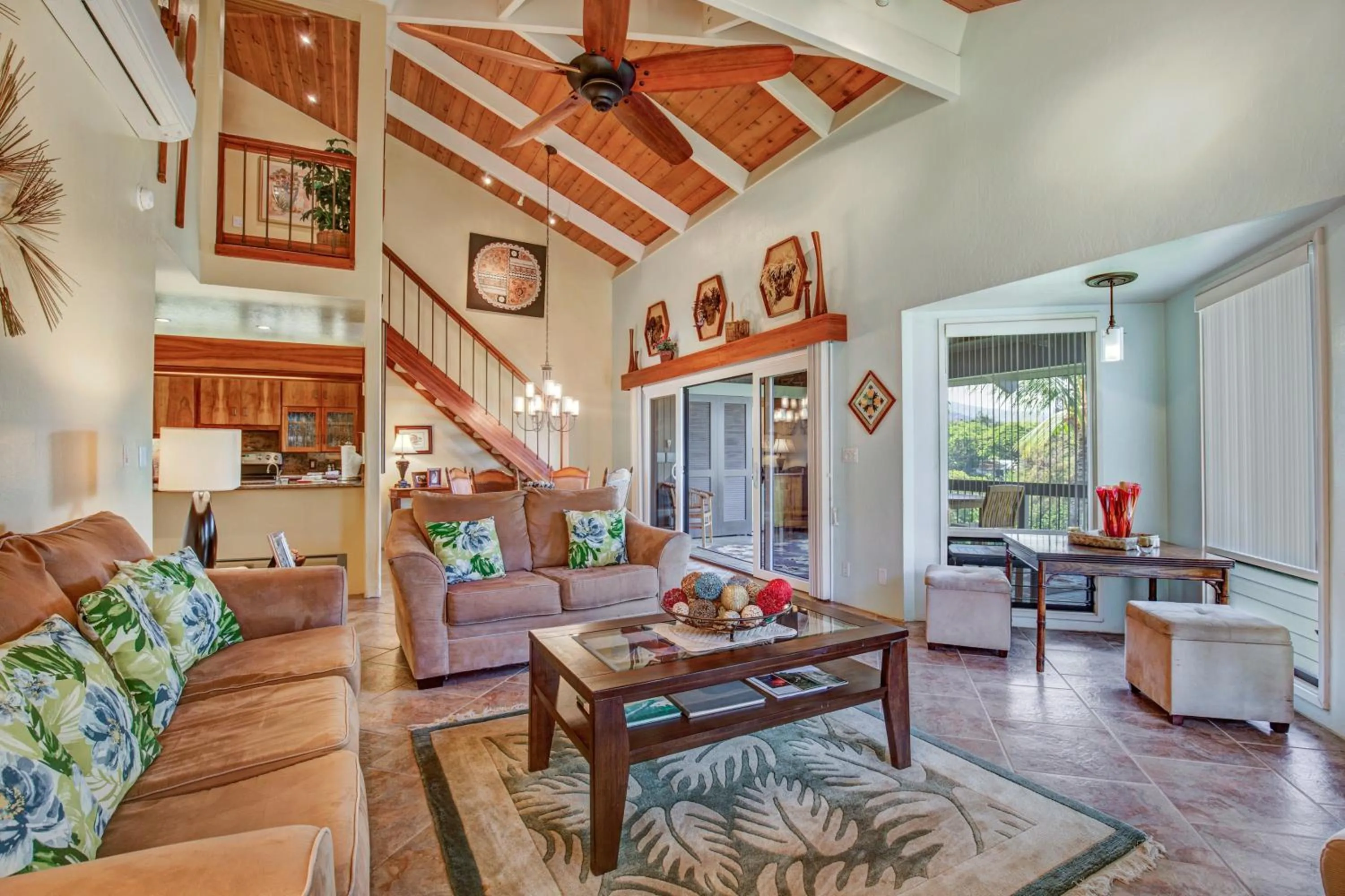 Living room in Castle Kanaloa at Kona