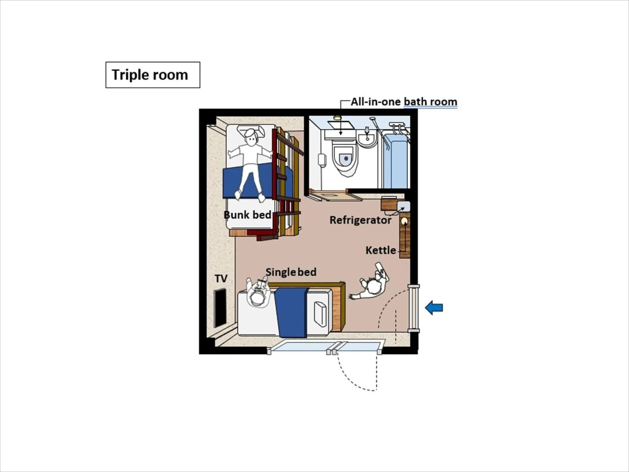 Floor plan in IKIDANE Residential Hotel Komagome