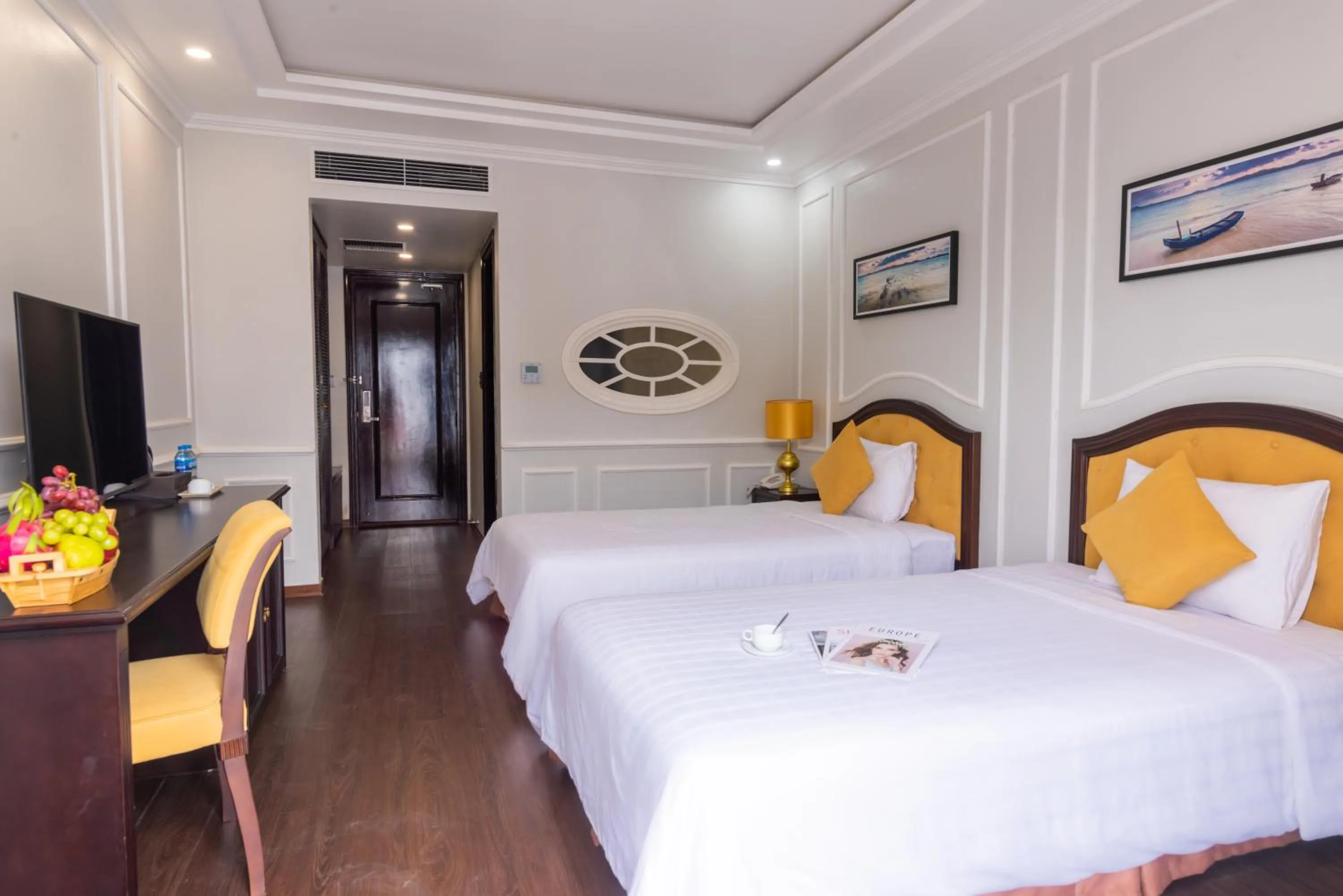 TV and multimedia, Bed in Minh Chau Pearl Hotel & Spa - Quan Lan Island