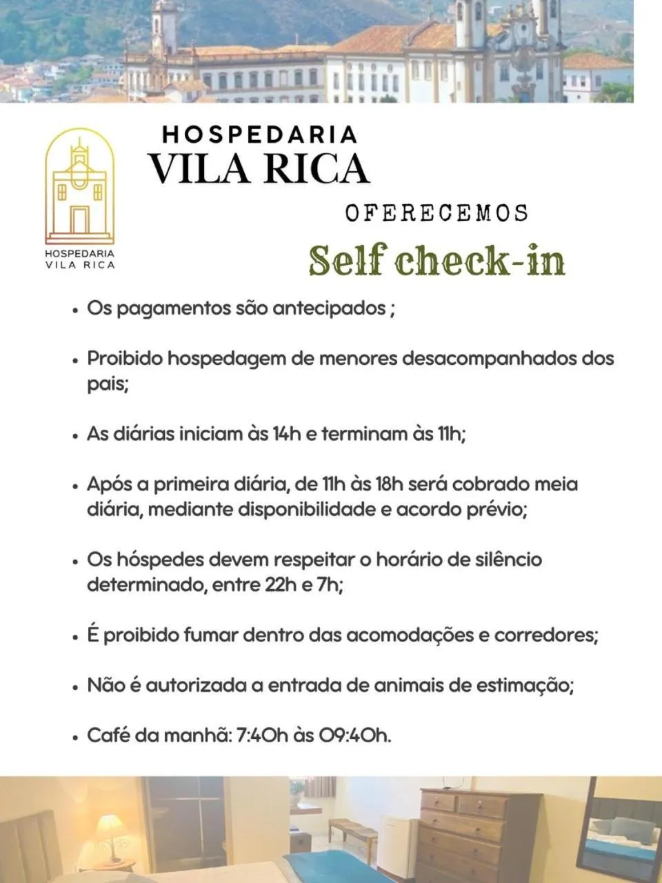 Hospedaria Vila Rica - Pousada a 1 km do Centro Histórico