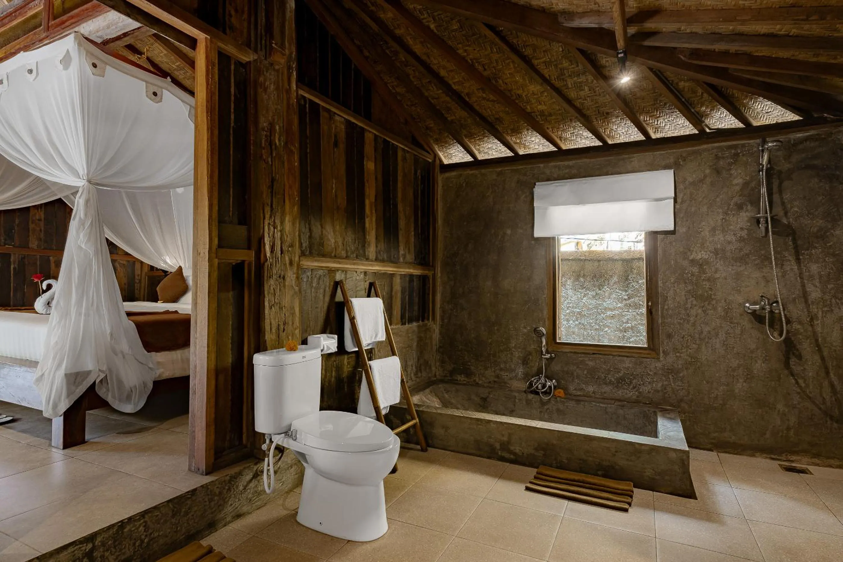Shower, Bed in Moringa Ubud Villa