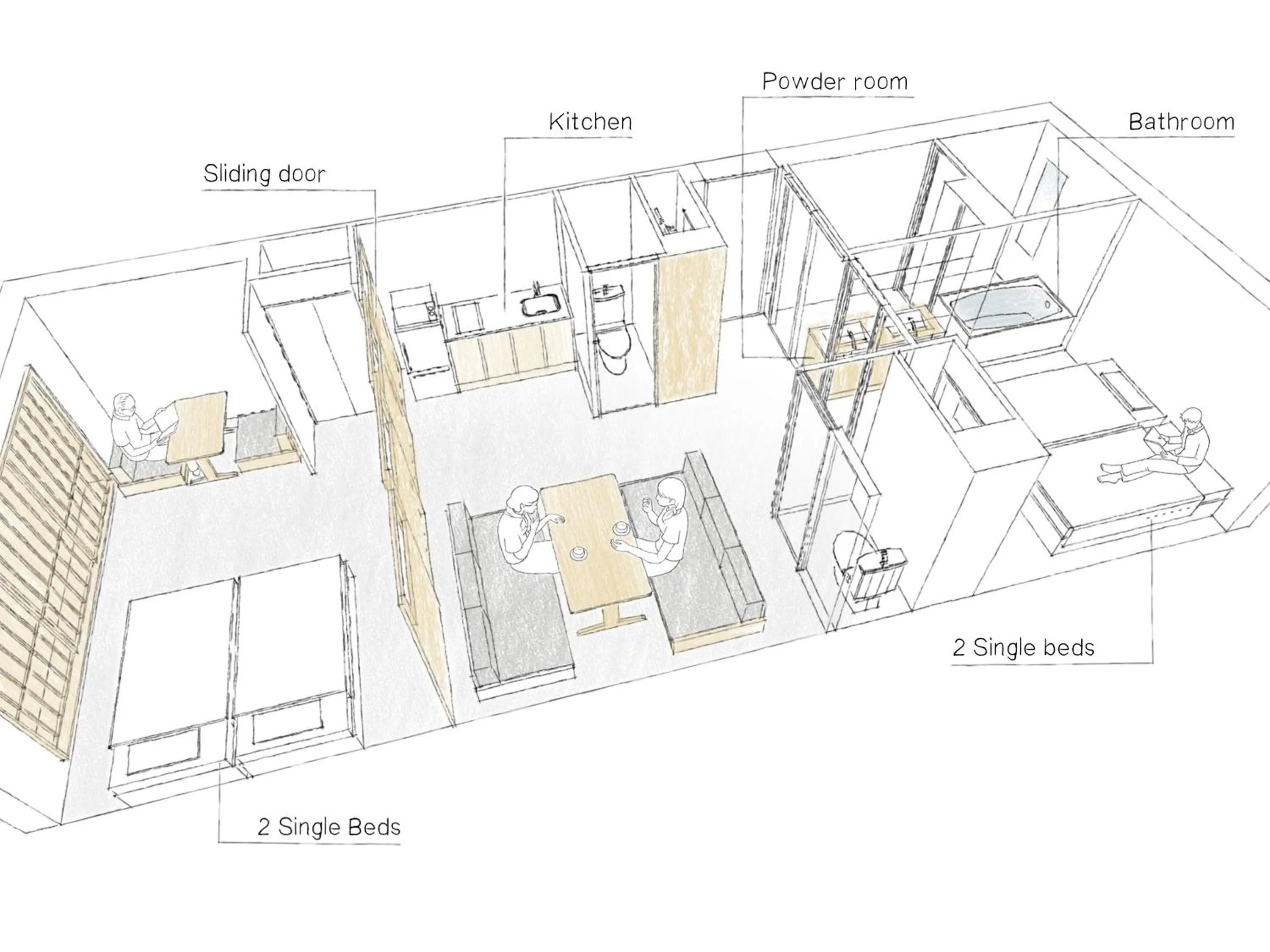 Floor plan in MIMARU Kyoto Kawaramachi Gojo