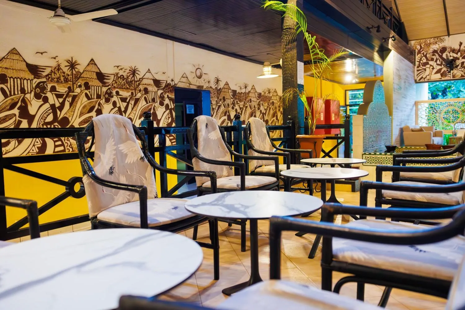 Seating area in Senegambia Beach Hotel