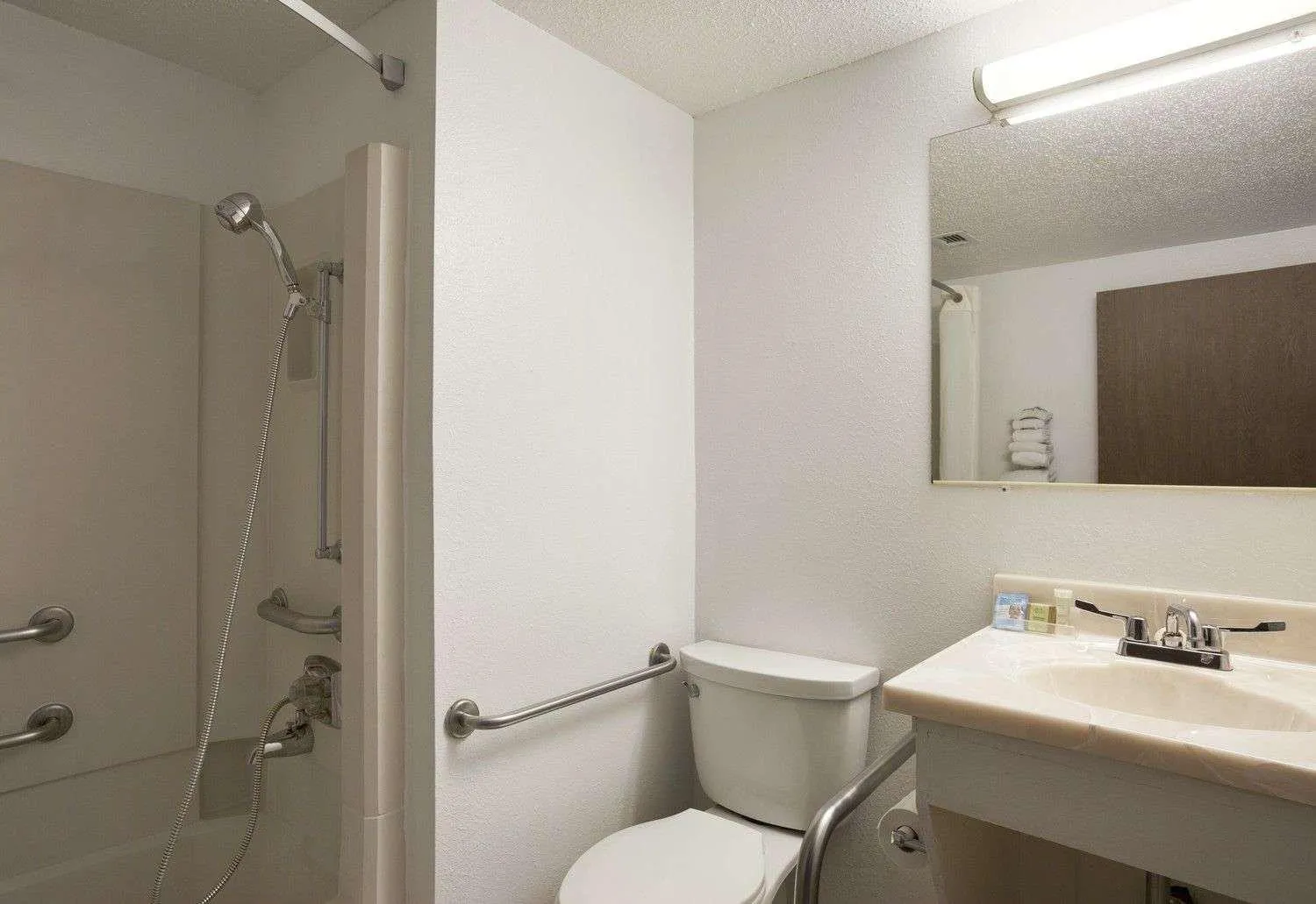 Bathroom in Super 8 by Wyndham Council Bluffs IA Omaha NE Area