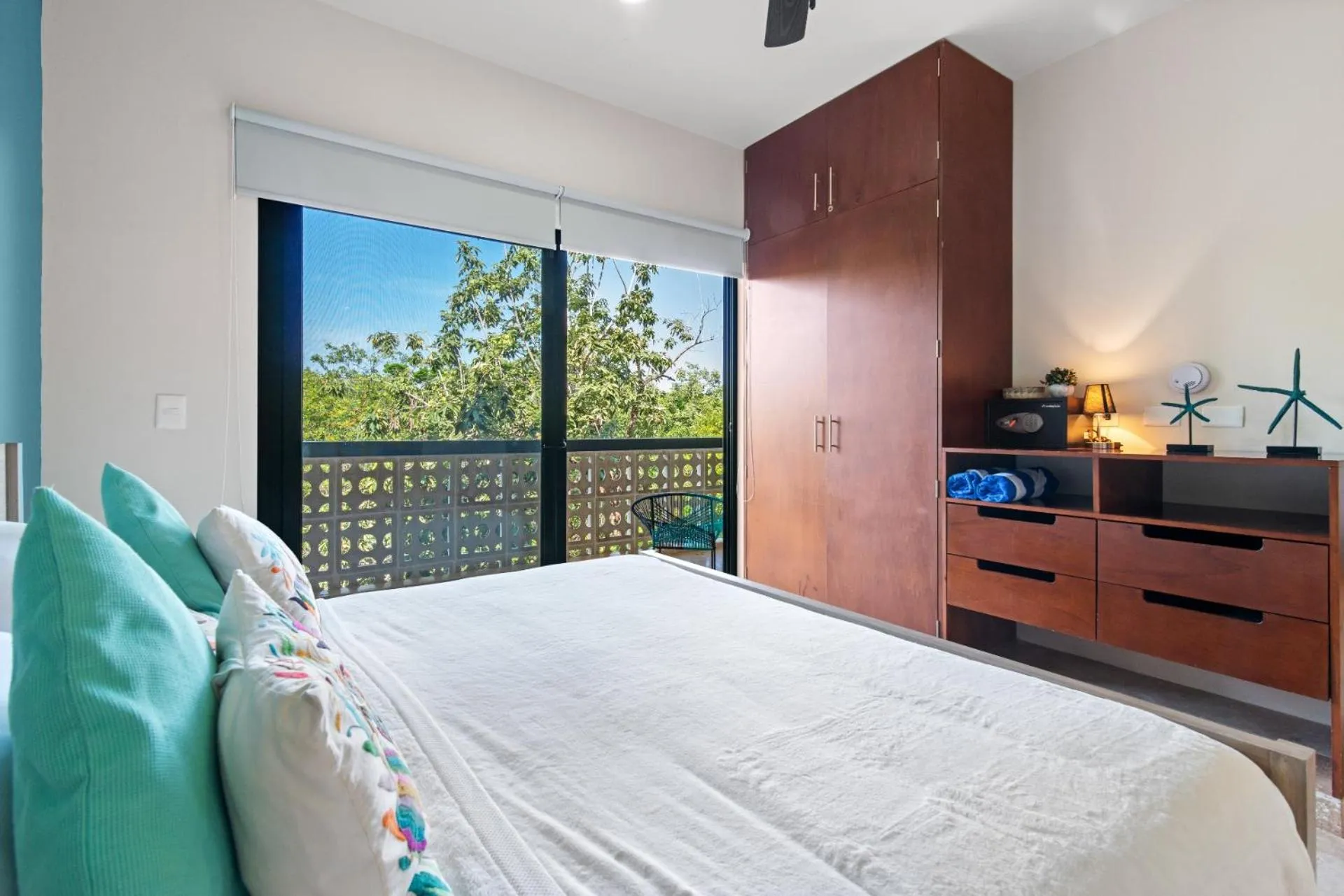 Bedroom, Bed in Luxurious Penthouse with Jungle View & Private Pool
