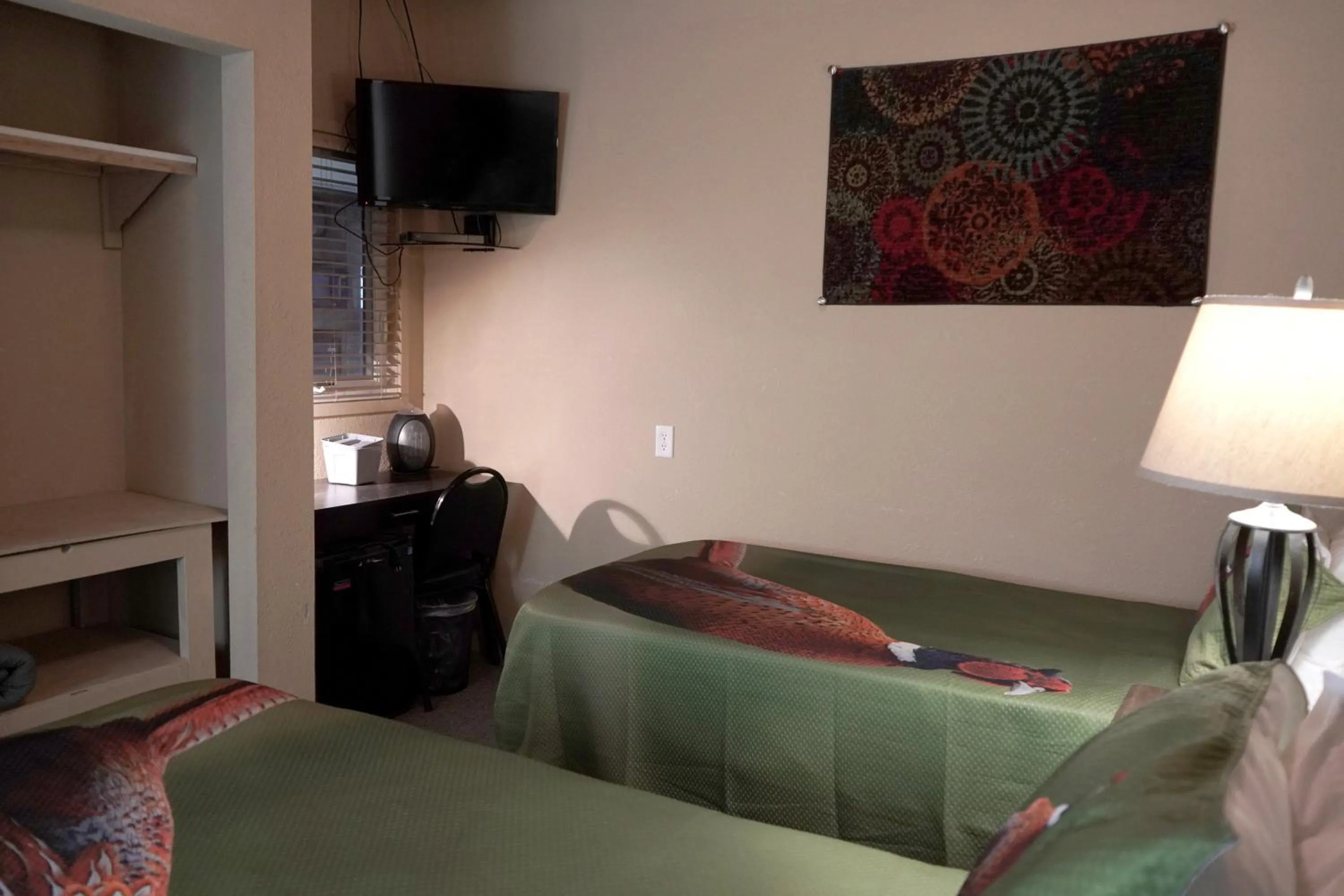 Bed in Old School Motel RV