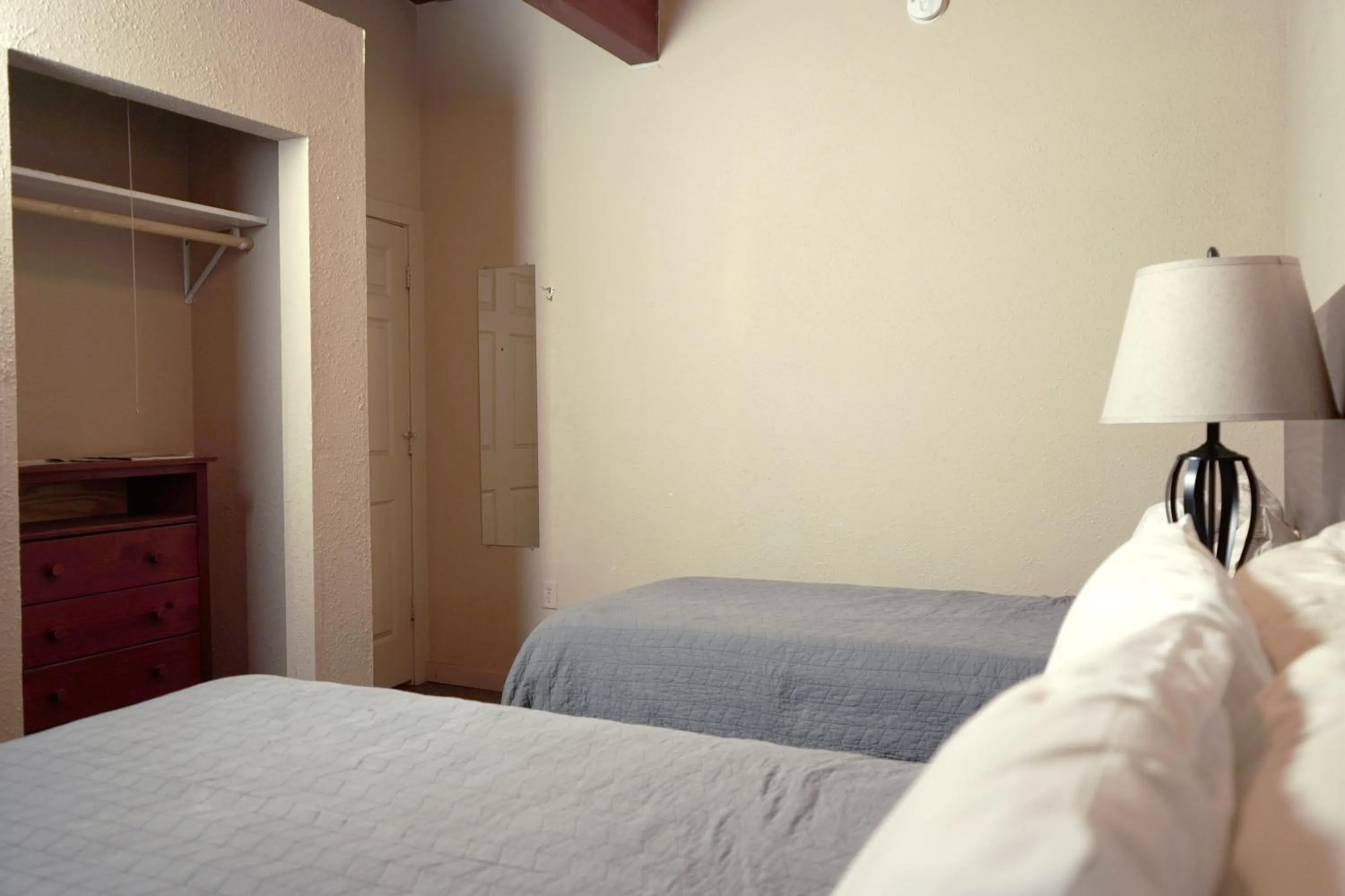 Bed in Old School Motel RV