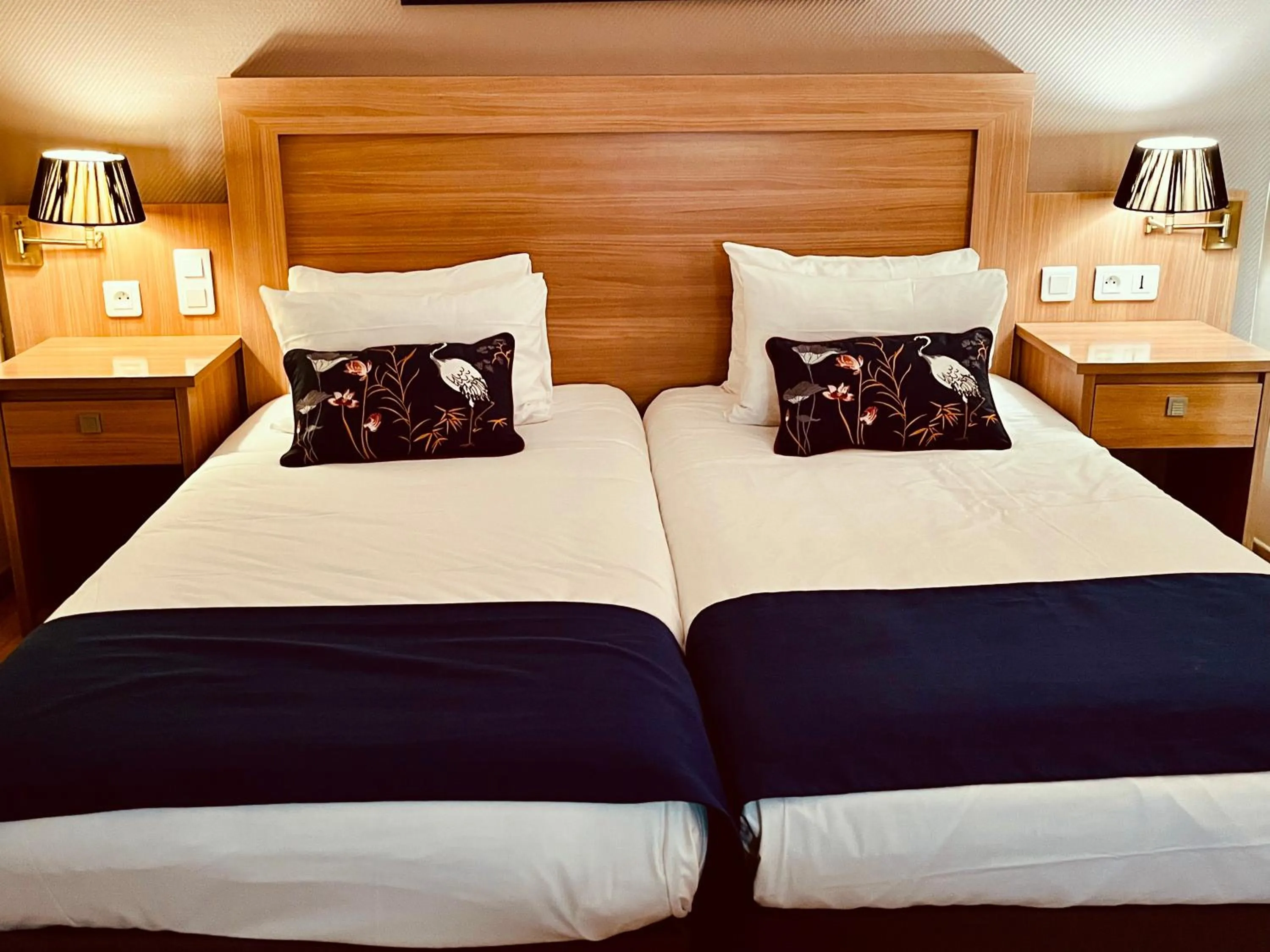 Bed in Cit'Hotel Le Louvre Orange