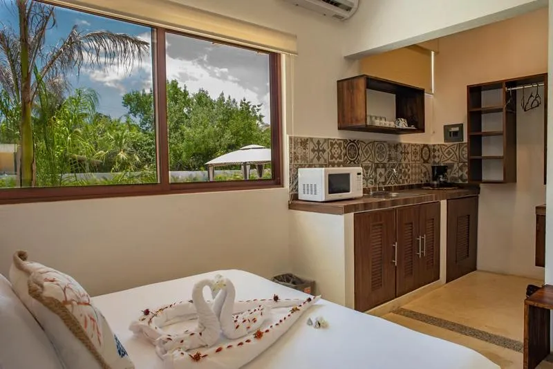 Bed in Villas Palmar Holbox