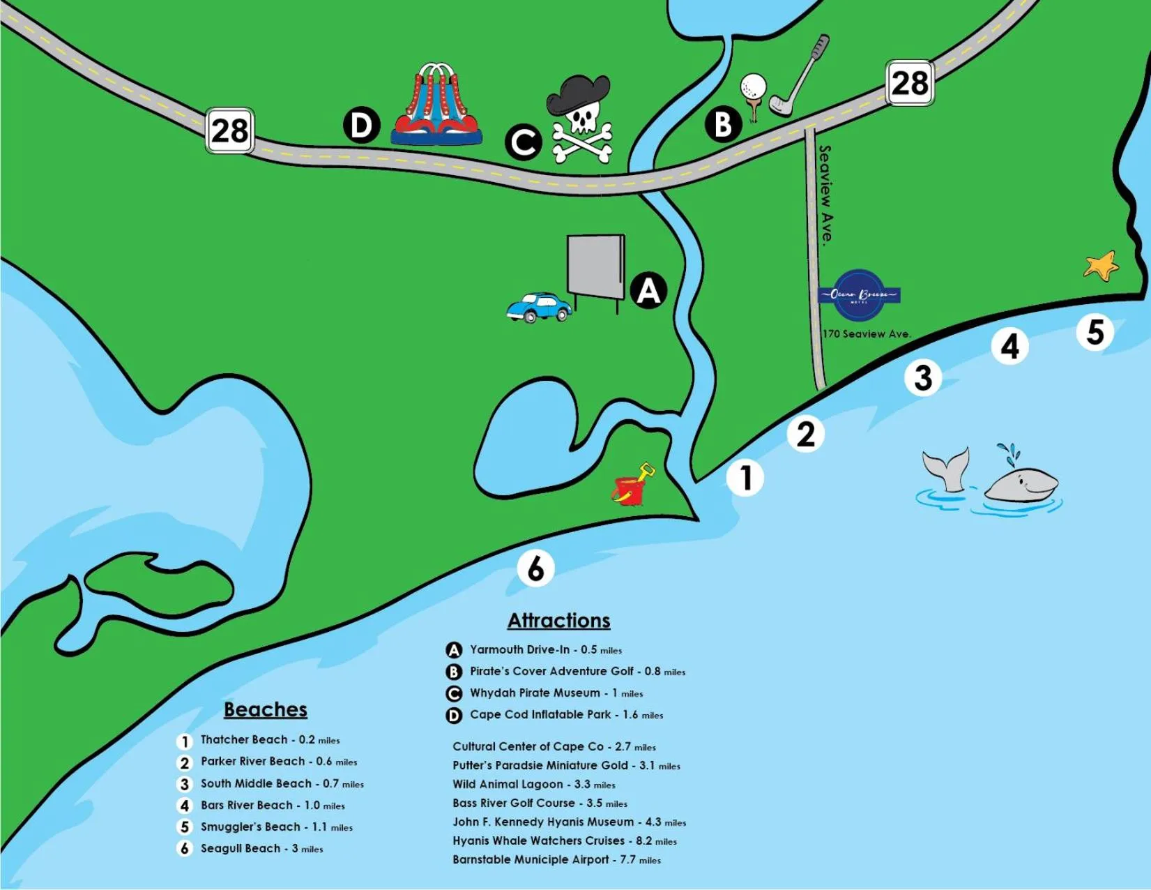 Location in Ocean Breeze Motel