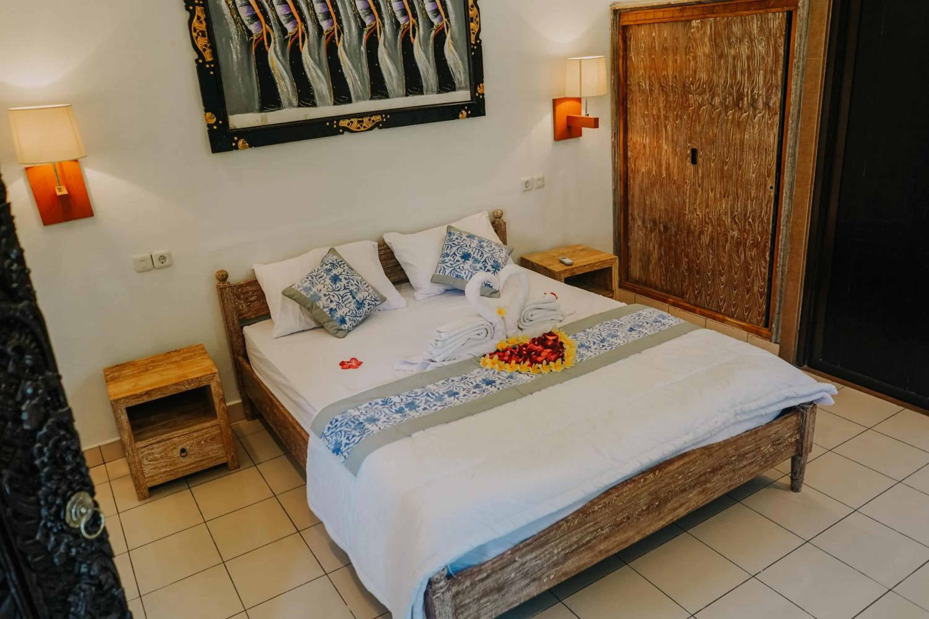 Bed in Rahayu Guest House Ubud