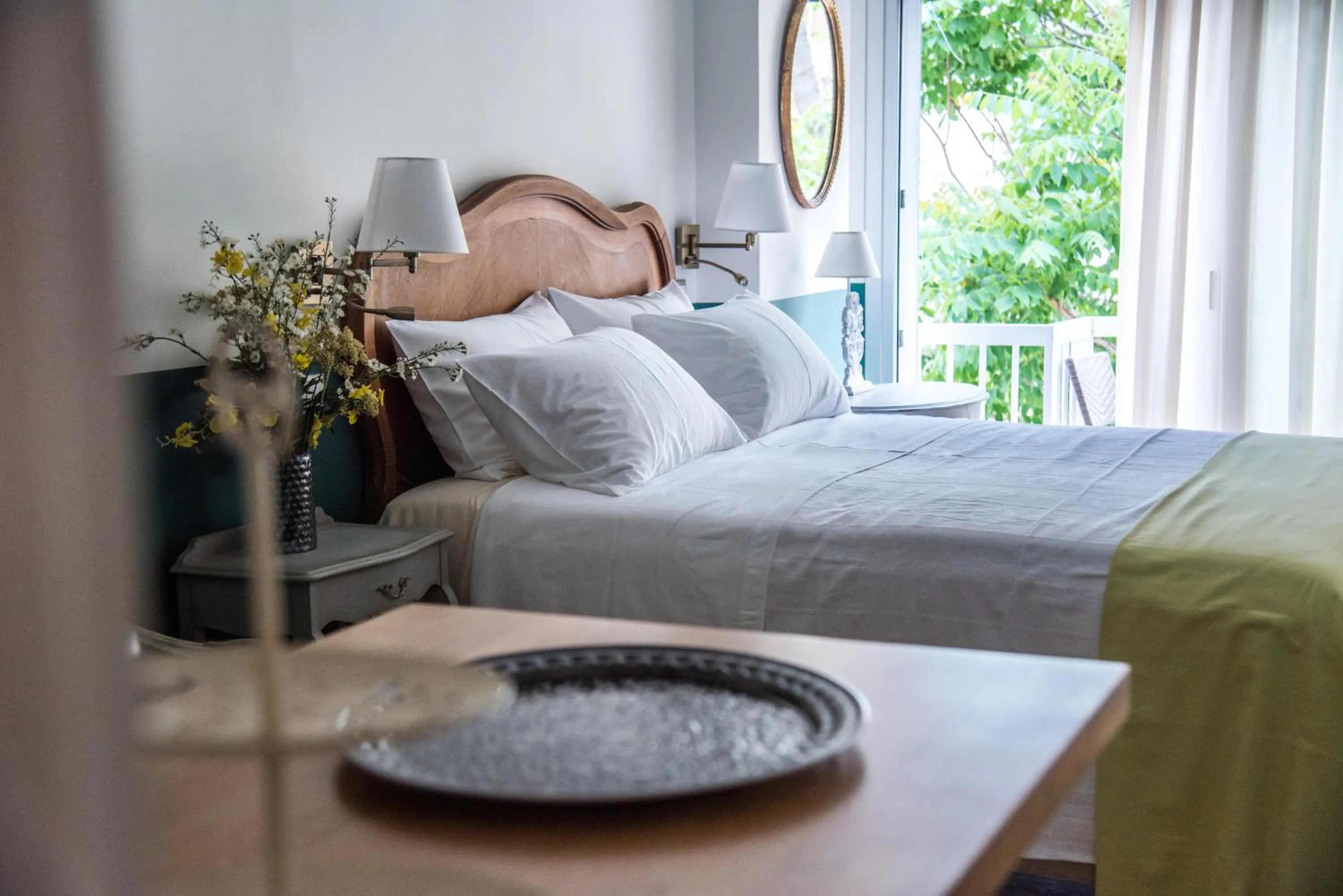 Bed in Rastoni Athens Suites near Acropolis at Tsatsou street