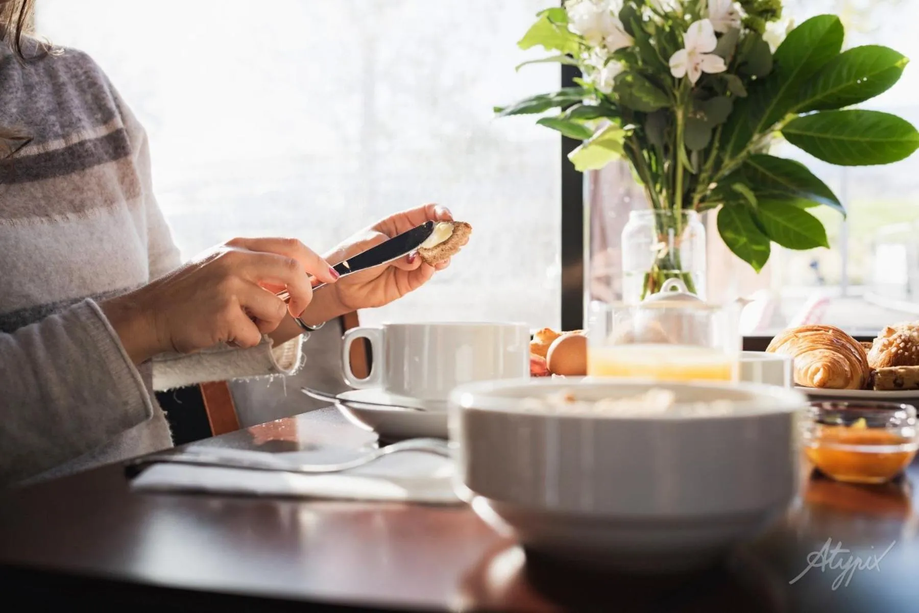 Buffet breakfast in le paris brest hotel