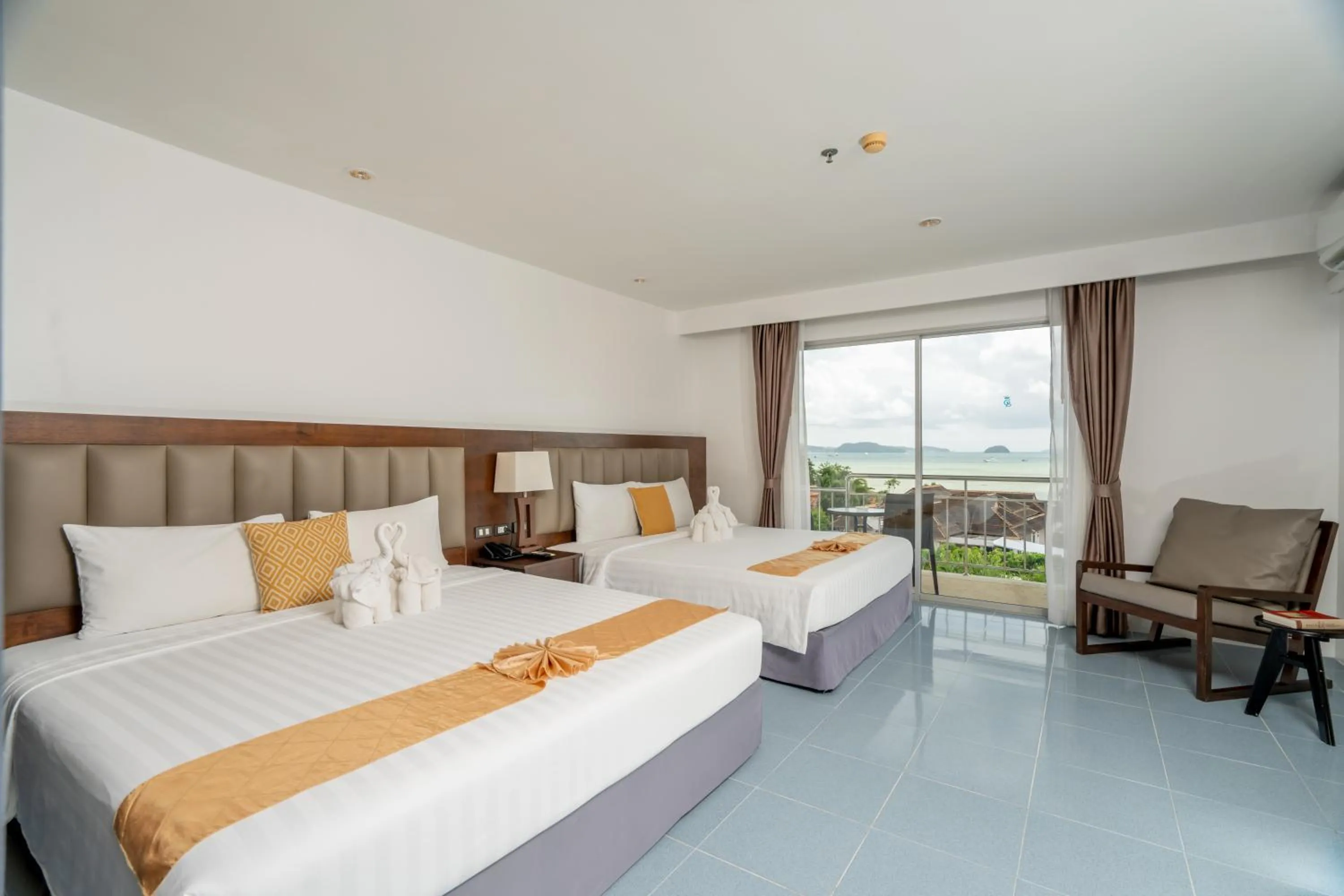 Sea view, Bed in Blue Beach Grand Resort And Spa