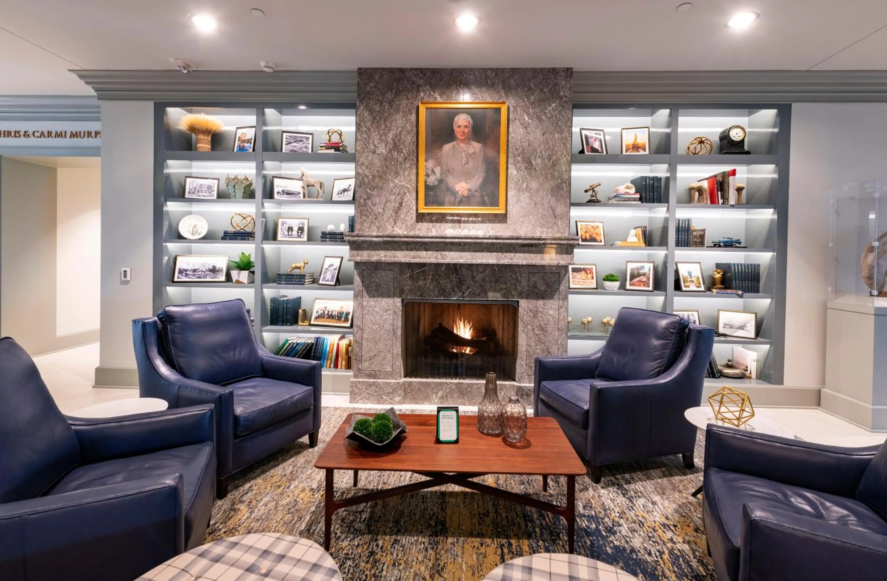 Seating area in Morris Inn at Notre Dame